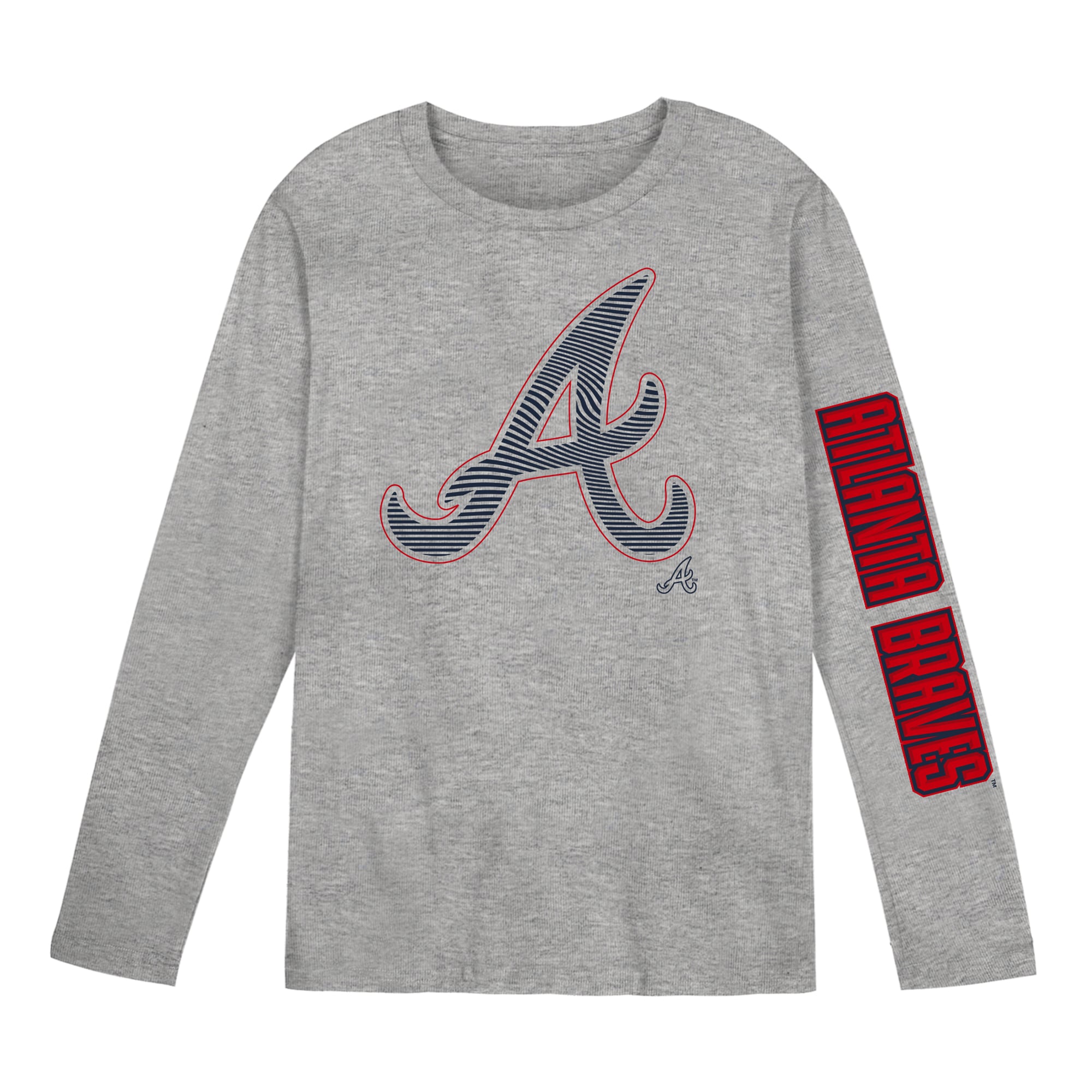 T-shirt à manches longues gris Atlanta Braves Air Raid pour enfants d'âge préscolaire Outerstuff