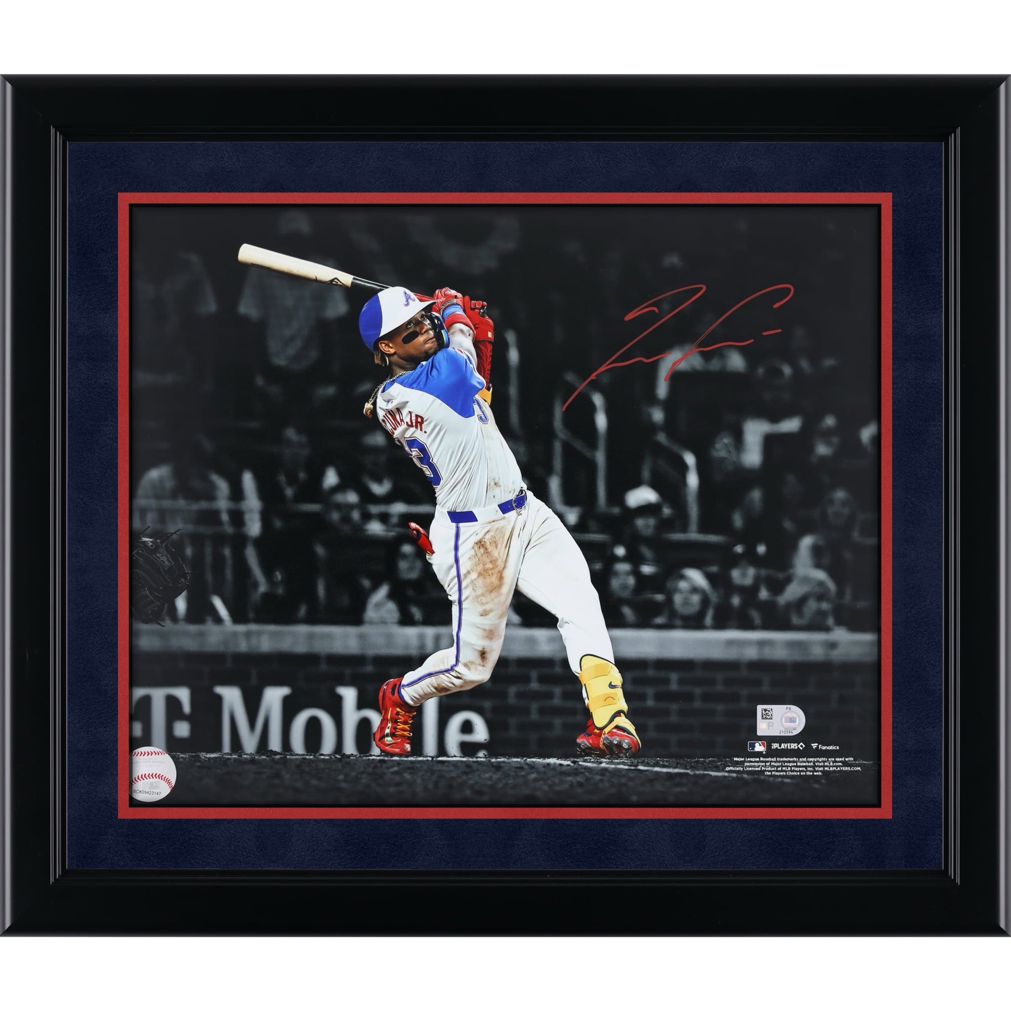 Ronald Acuna Atlanta Braves Autographed 11" x 14" City Connect Spotlight Photograph