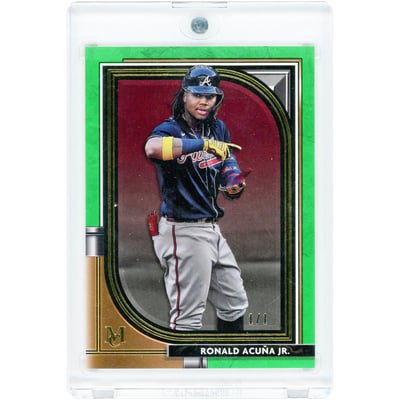 Ronald Acuna Jr. Atlanta Braves 2021 Topps Museum Collection Green #97 #1/1 Card