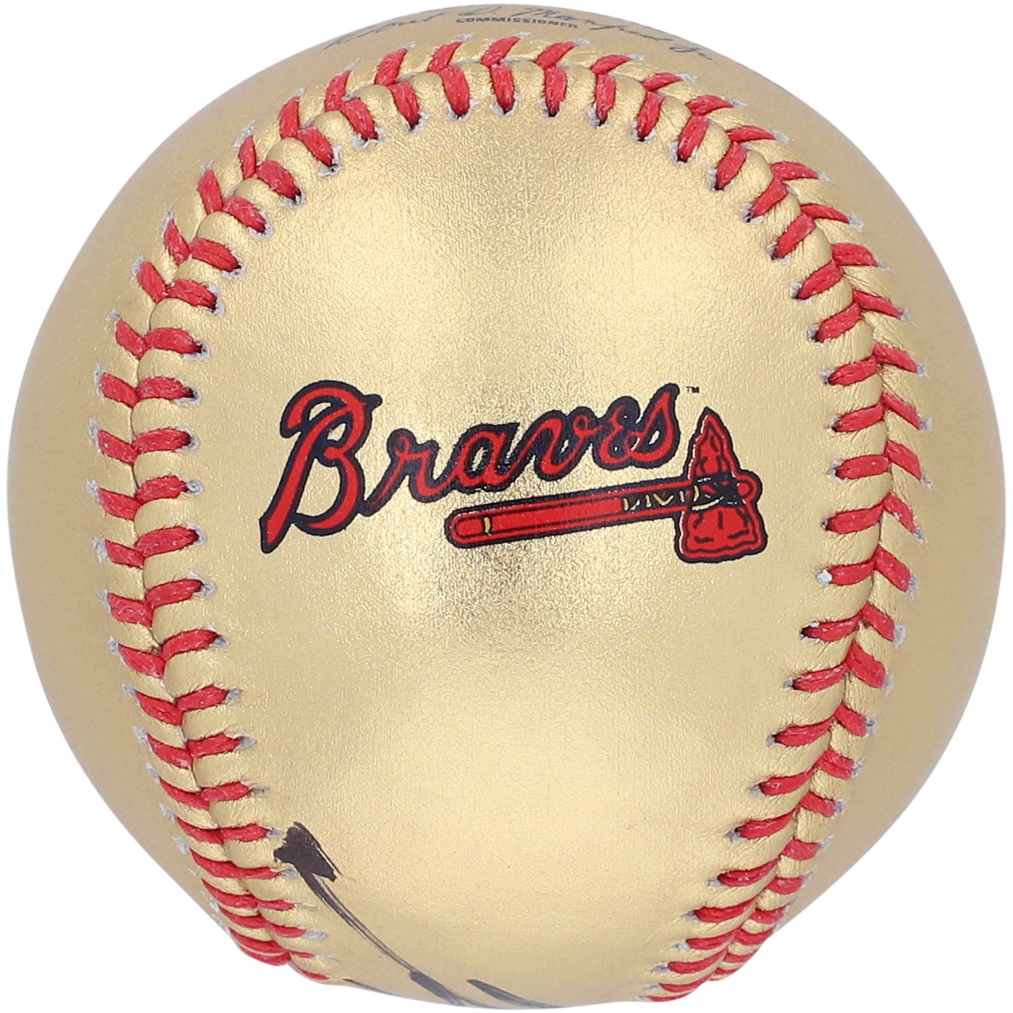 Ronald Acuna Jr. Atlanta Braves Autographed Gold Leather Baseball