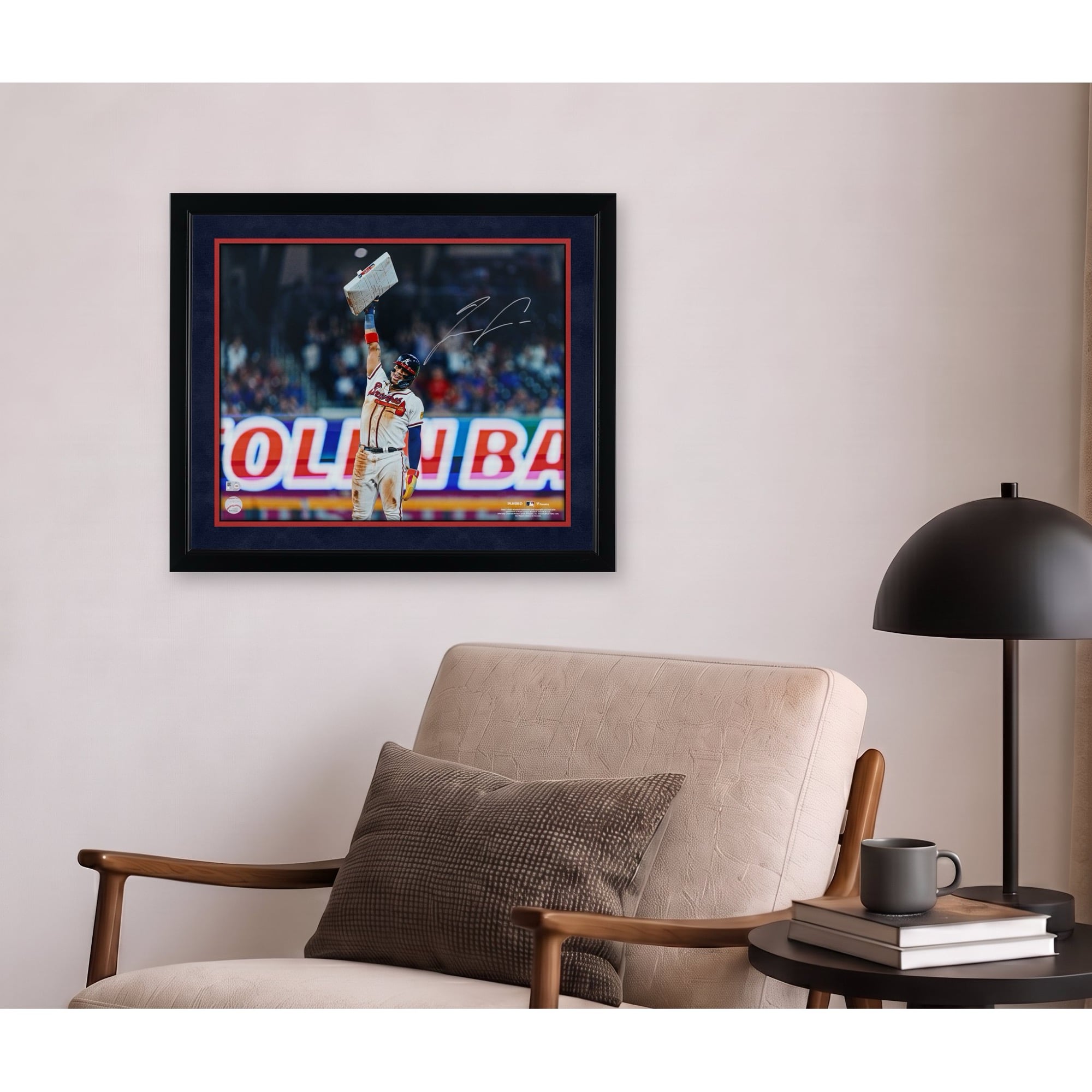 Photo dédicacée de Ronald Acuña Jr. (Atlanta Braves) - 40,6 x 50,8 cm (16 x 20 pouces) - Support inclus