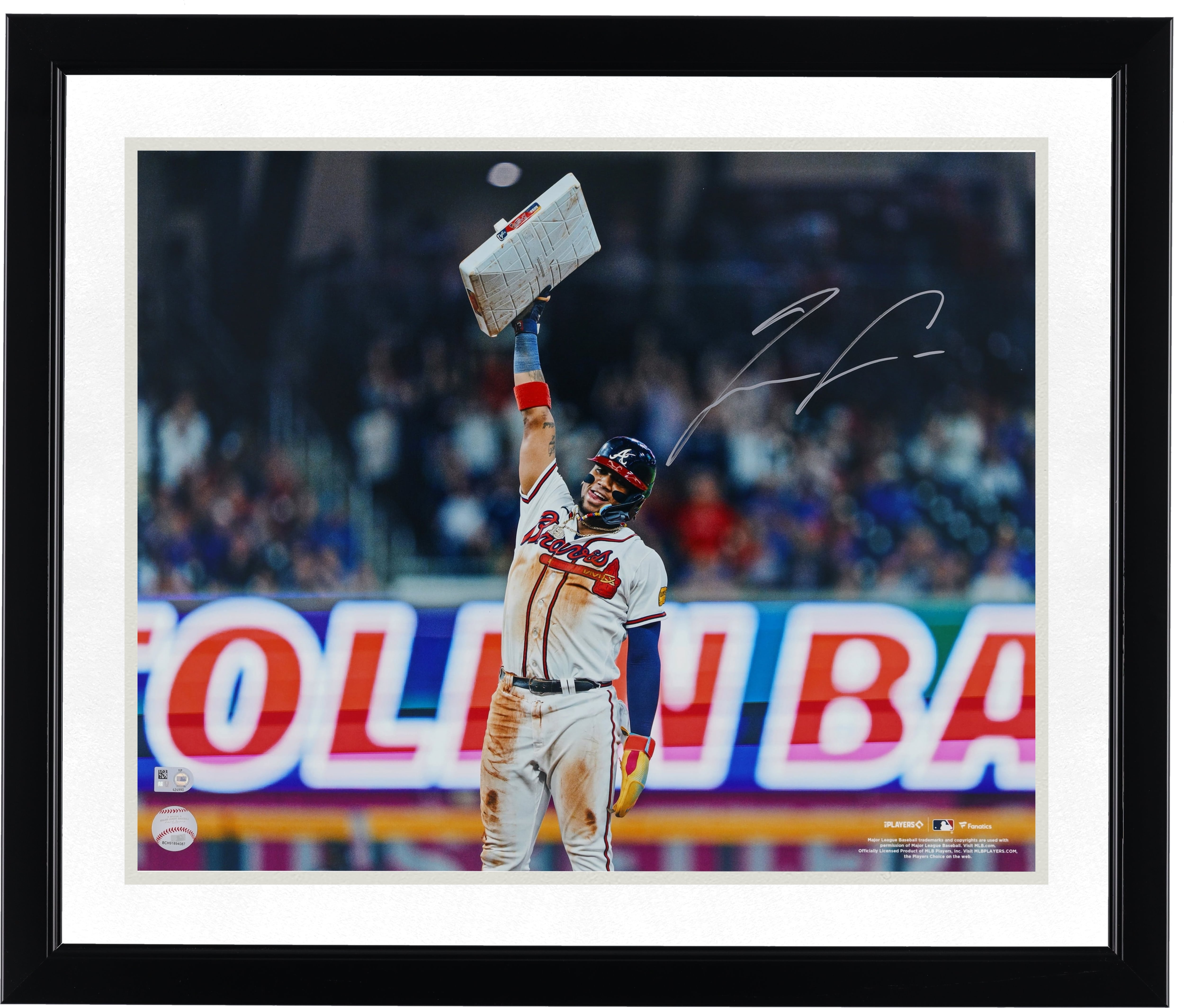 Ronald Acuña Jr. Atlanta Braves Autographed 16" x 20" Holding Base Photograph
