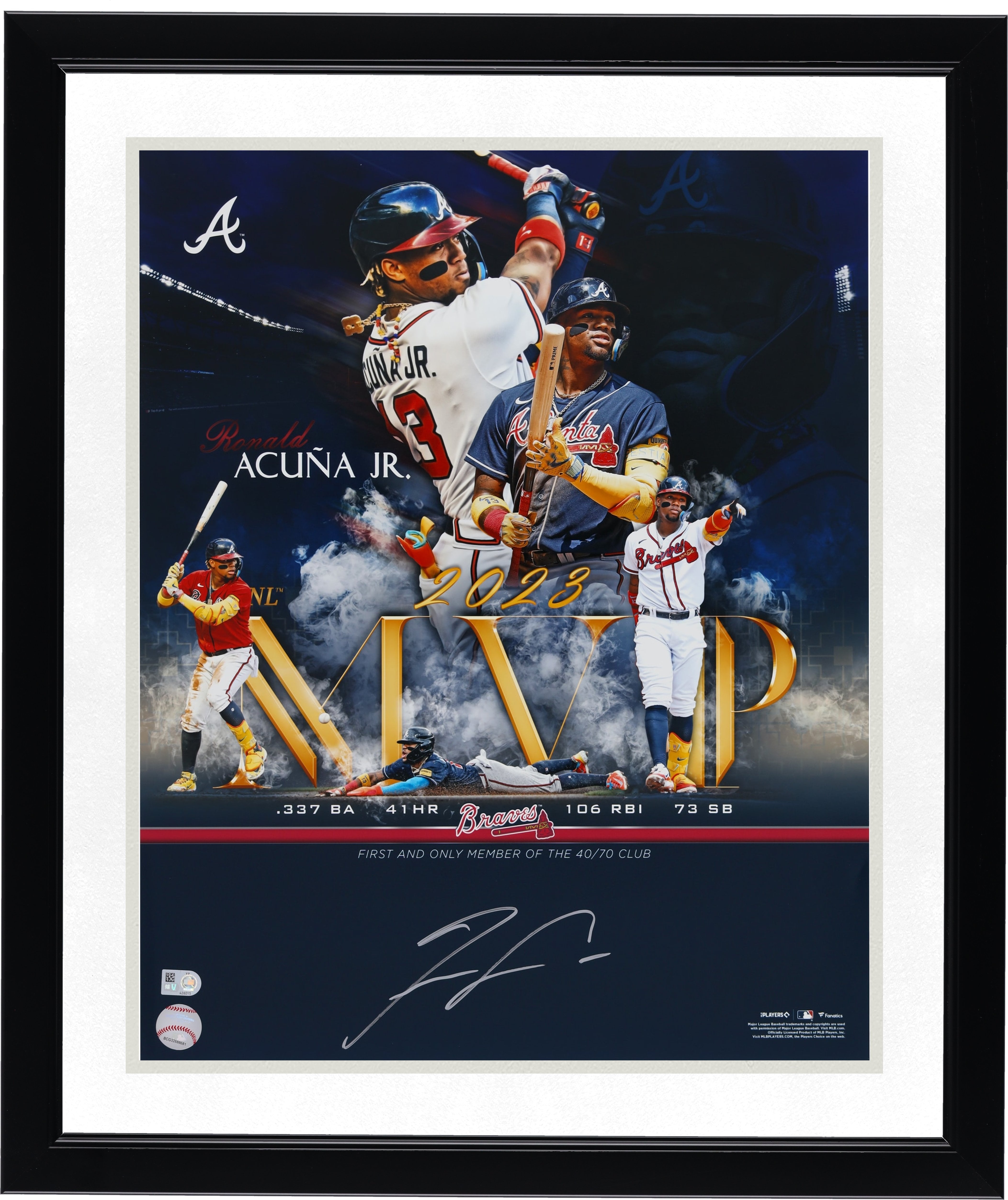 Ronald Acuña Jr. Atlanta Braves Autographed 16" x 20" Stylized 2023 NL MVP Photograph