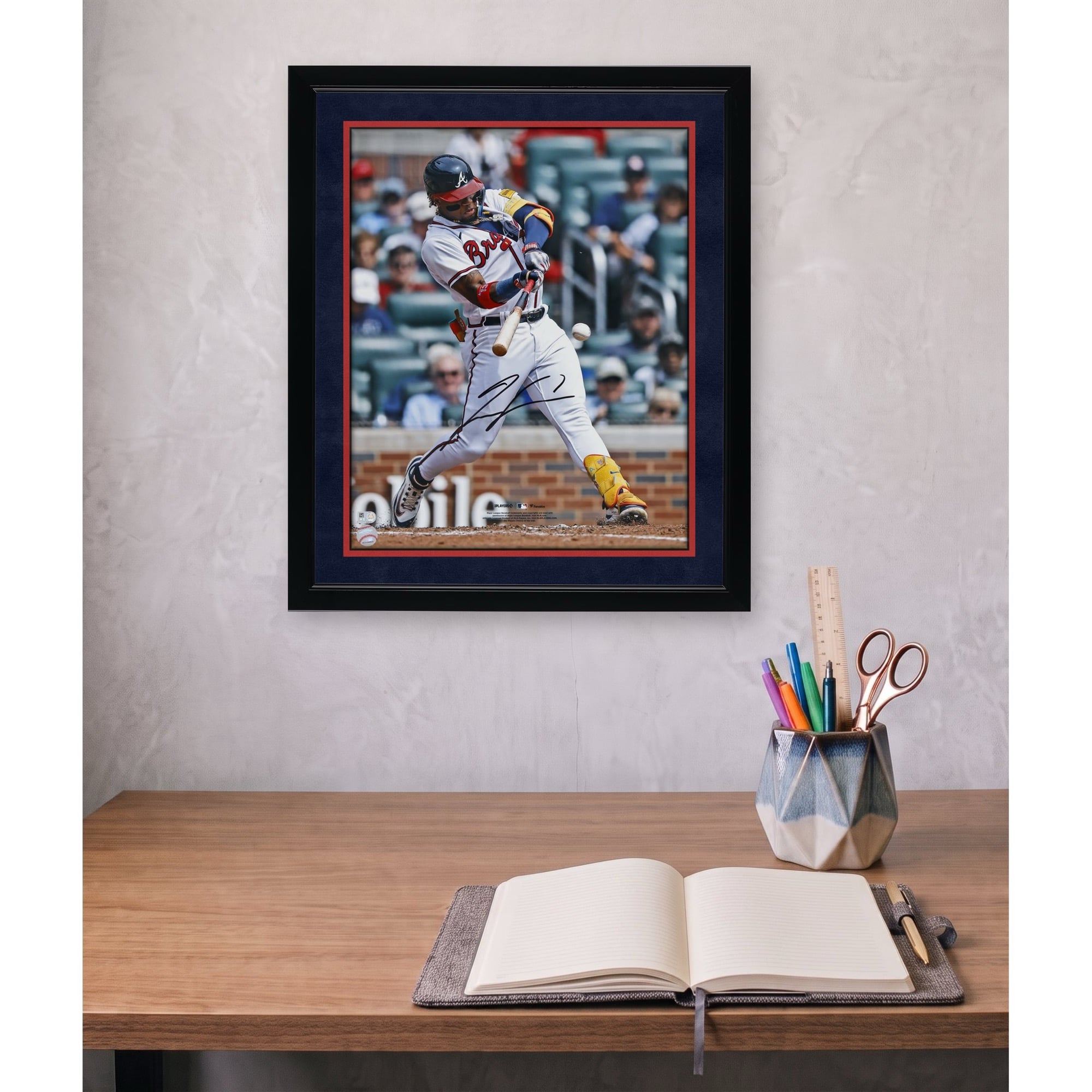 Ronald Acuña Jr. Atlanta Braves Autographed 16" x 20" White Hitting Photograph