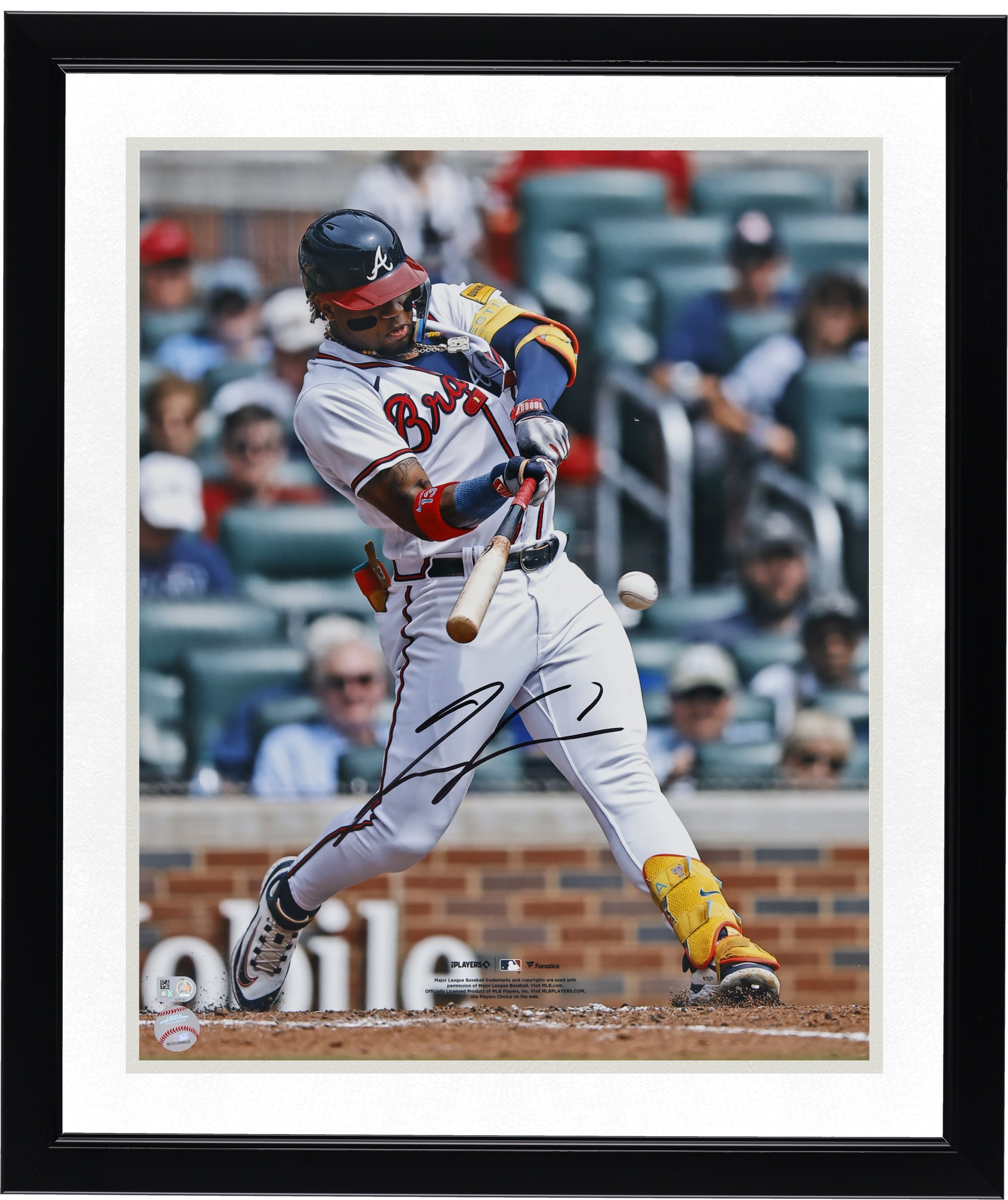 Ronald Acuña Jr. Atlanta Braves Autographed 16" x 20" White Hitting Photograph