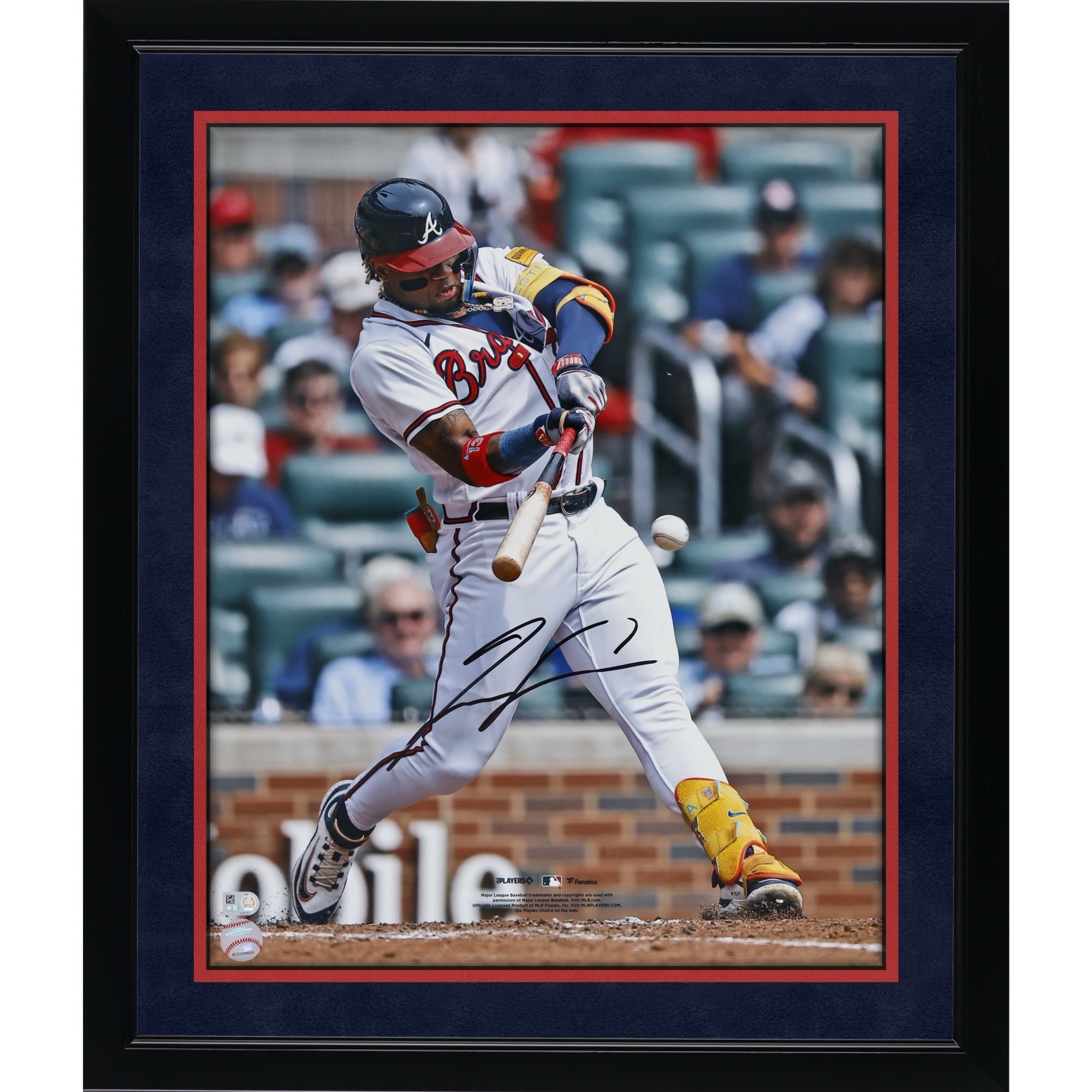 Ronald Acuña Jr. Atlanta Braves Autographed 16" x 20" White Hitting Photograph