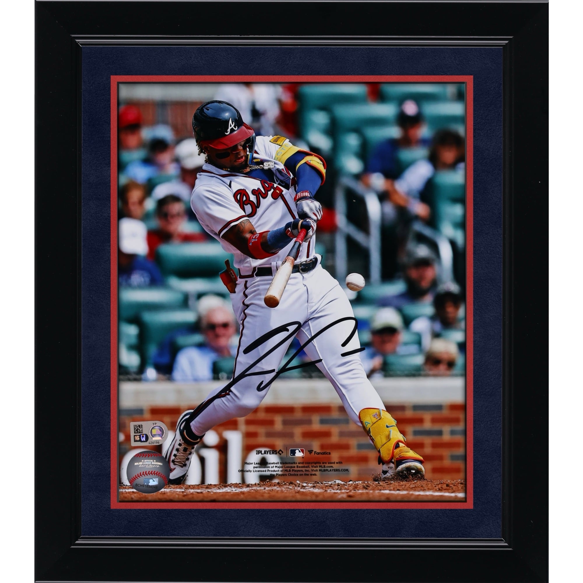 Ronald Acuña Jr. Atlanta Braves Autographed 8" x 10" White Hitting Photograph