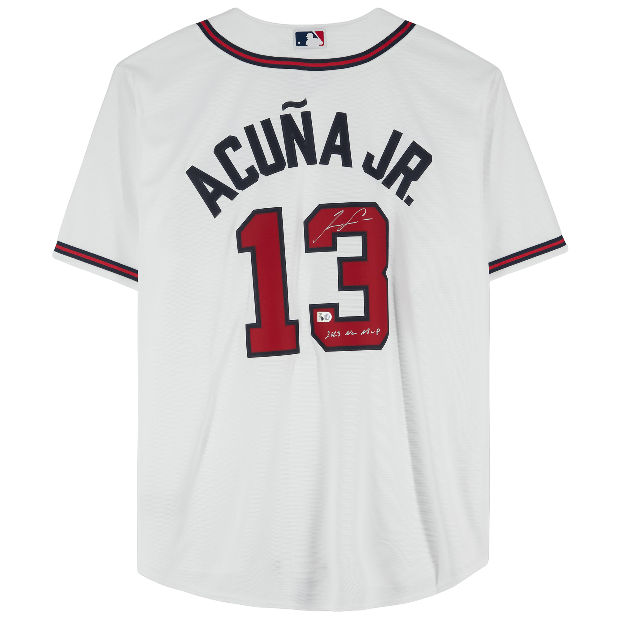Ronald Acuña Jr. Atlanta Braves Autographed White Nike Replica Jersey with "2023 NL MVP" Inscription