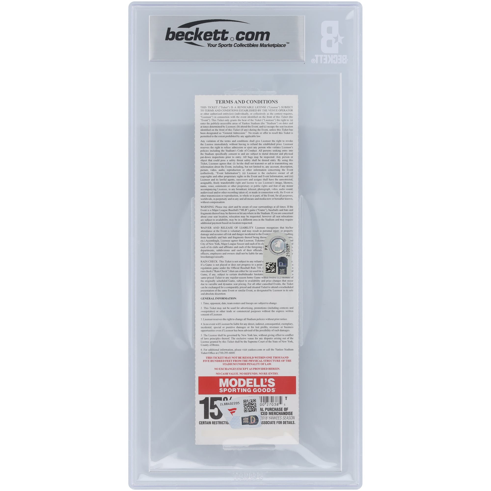 Ronald Acuña Jr. Atlanta Braves Career Home Run #7 Beckett Fanatics Witnessed Authenticated 7/10 Ticket from July 2, 2018