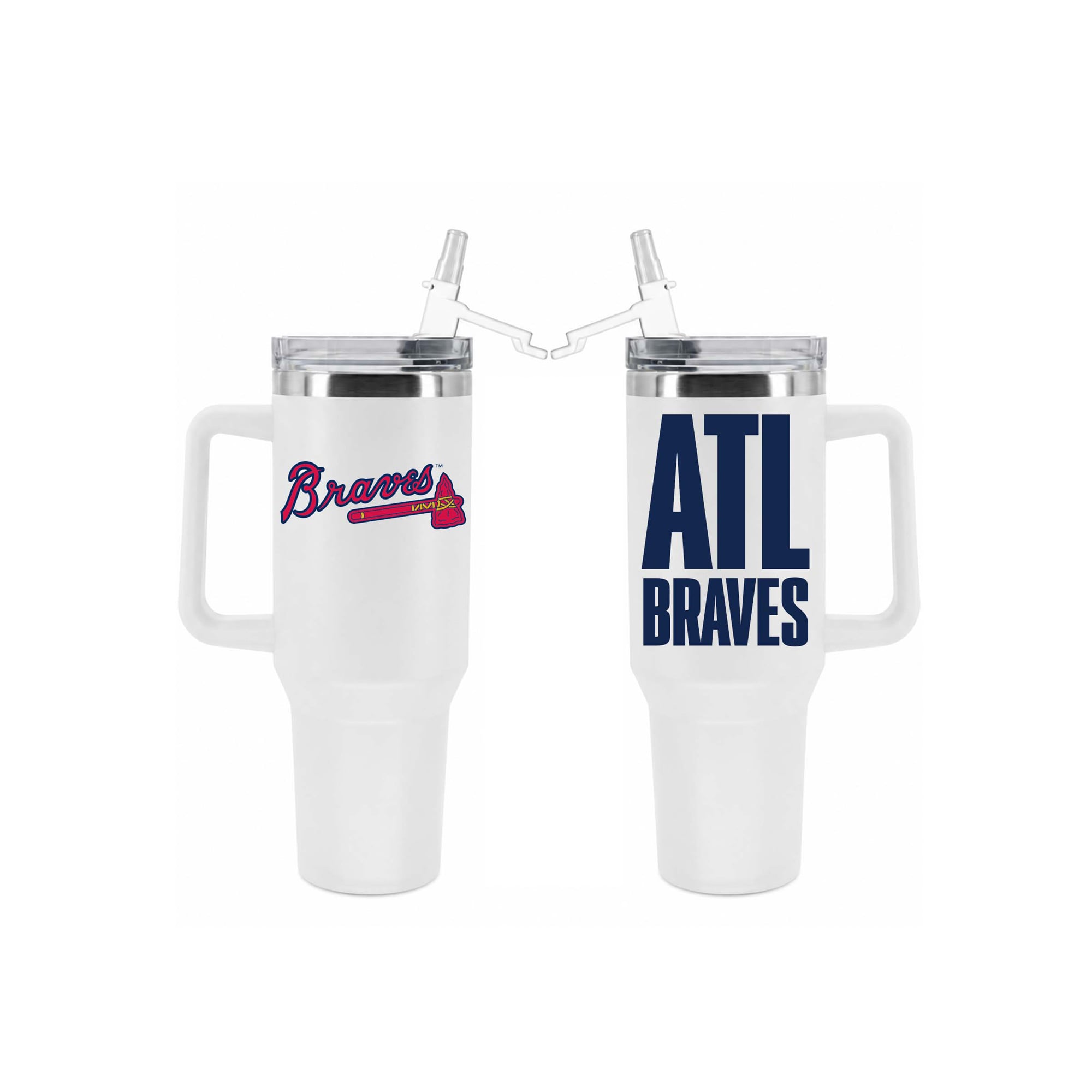 Gobelet isotherme The Memory Company Atlanta Braves de 1,2 L avec paille rabattable