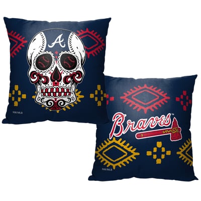 Atlanta Braves The Northwest Group 16" x 16" Candy Skull Printed Throw Pillow