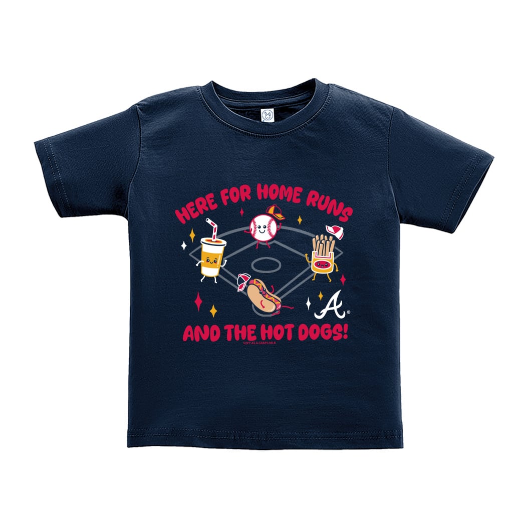 Toddler Soft as a Grape Navy Atlanta Braves Snack T-Shirt