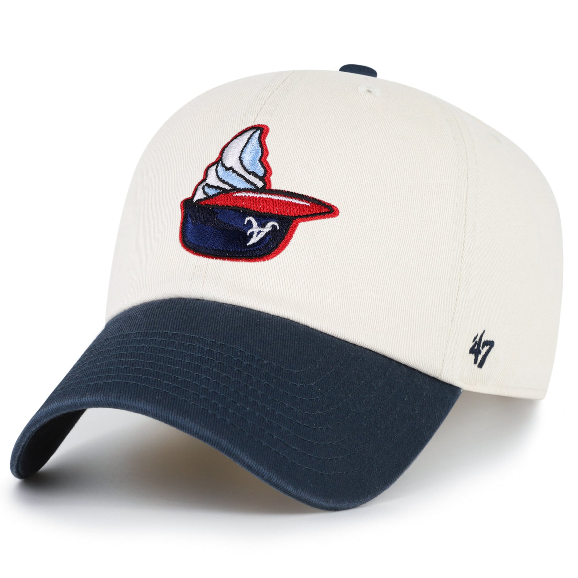 Unisex '47 Natural Atlanta Braves Single Swirl Ice Cream Helmet 2.0 Clean Up Adjustable Hat