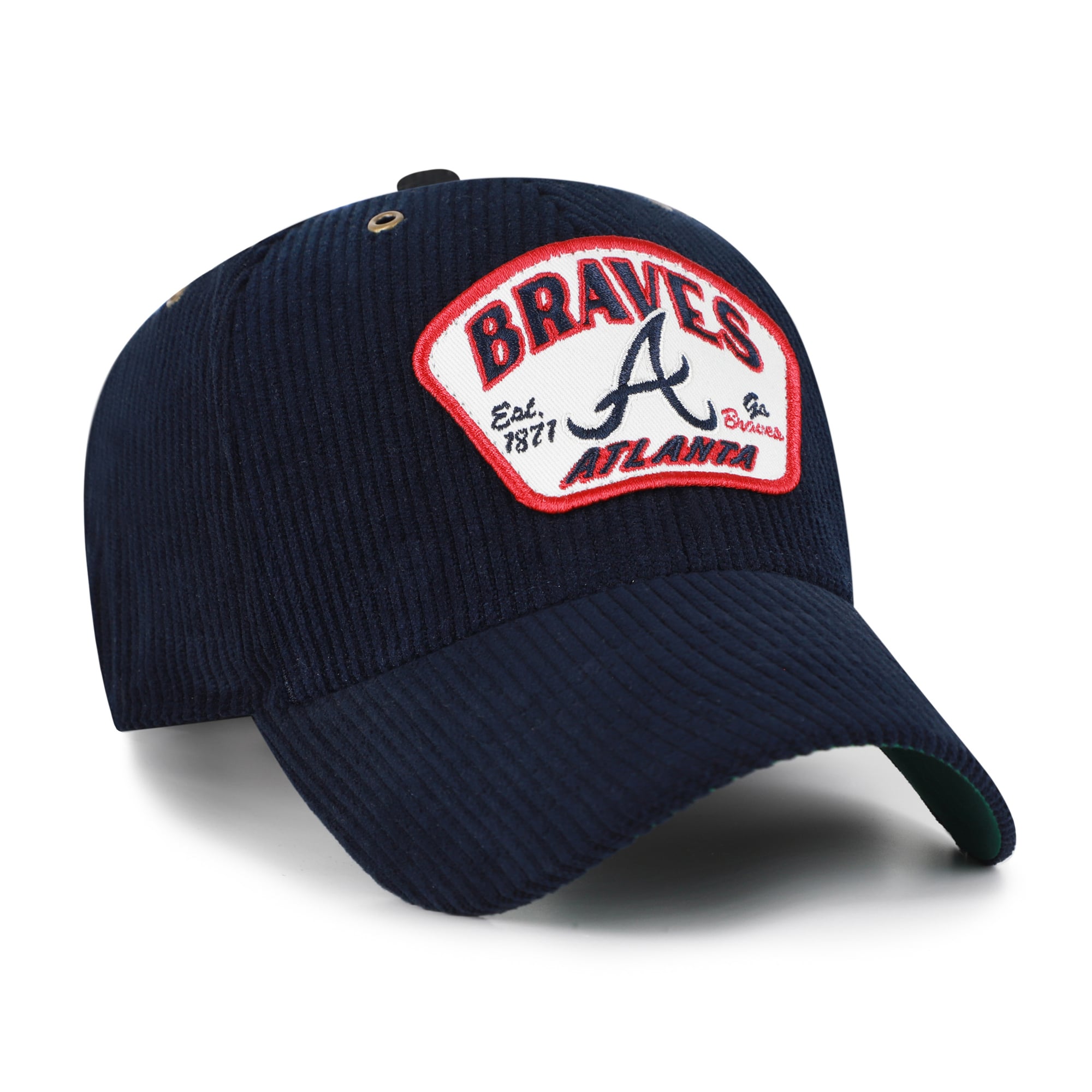 Casquette unisexe ajustable en velours côtelé bleu marine Atlanta Braves « 47 » MVP