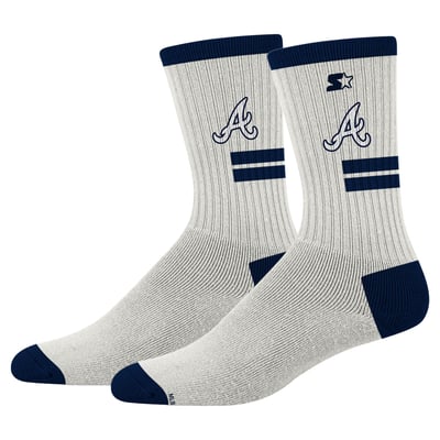  Atlanta Braves PRO Compression Unisex Premiere Cushioned Crew Socks - Cream