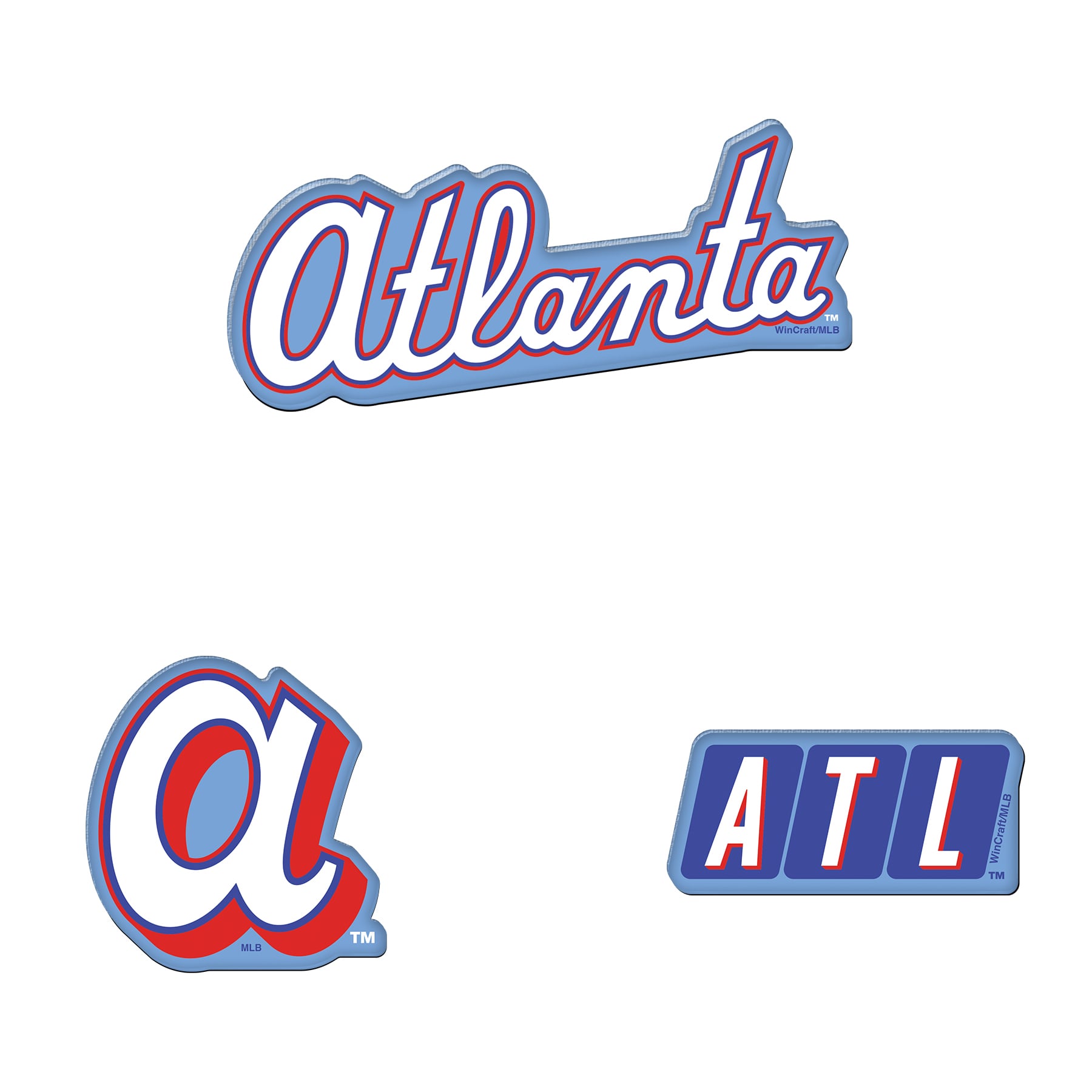 WinCraft  Atlanta Braves 2026 City Connect 3-Pack Premium Acrylic Fridge Magnet Set