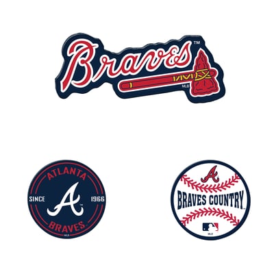  Atlanta Braves WinCraft 3-Pack Premium Fridge Magnet Set