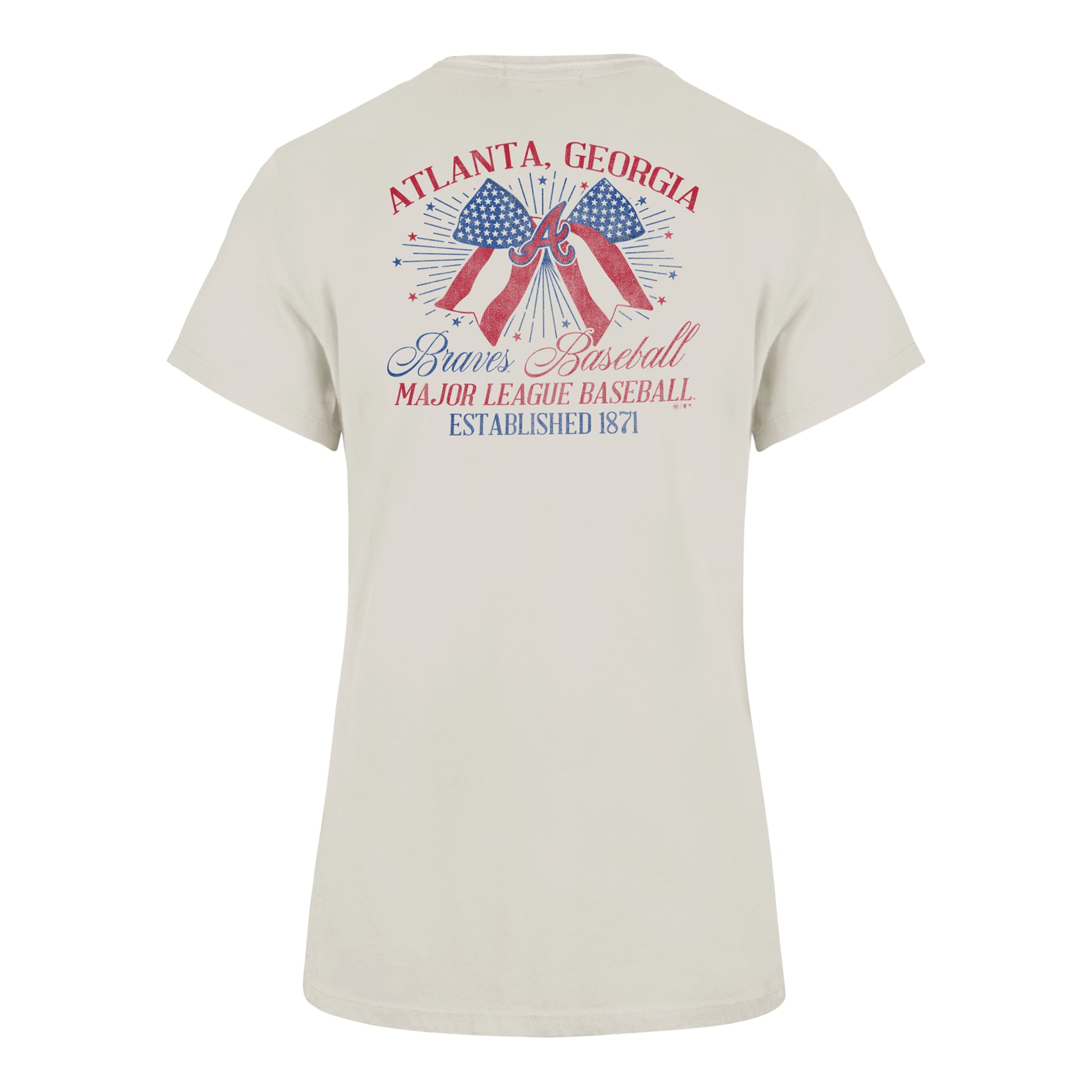 T-shirt Frankie pour femme, couleur crème, modèle '47 Atlanta Braves Bow Burst