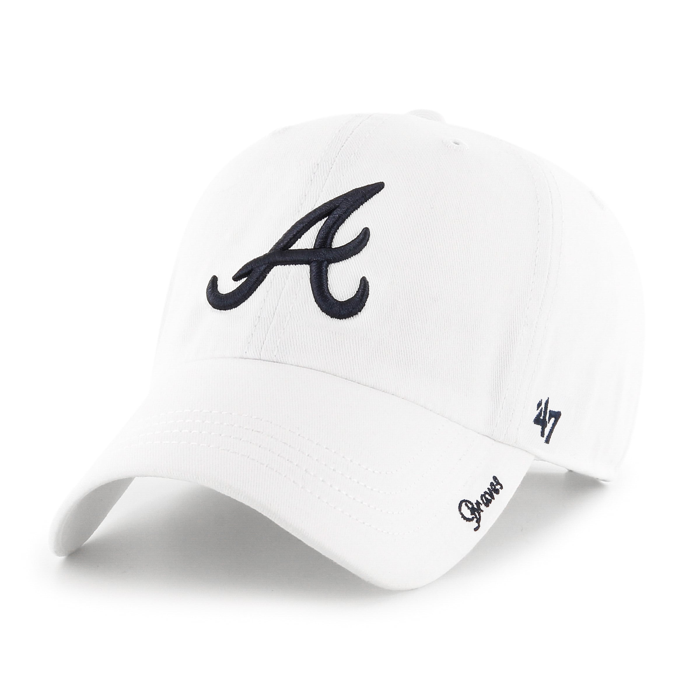 Casquette ajustable blanche Atlanta Braves Miata pour femme, modèle 47