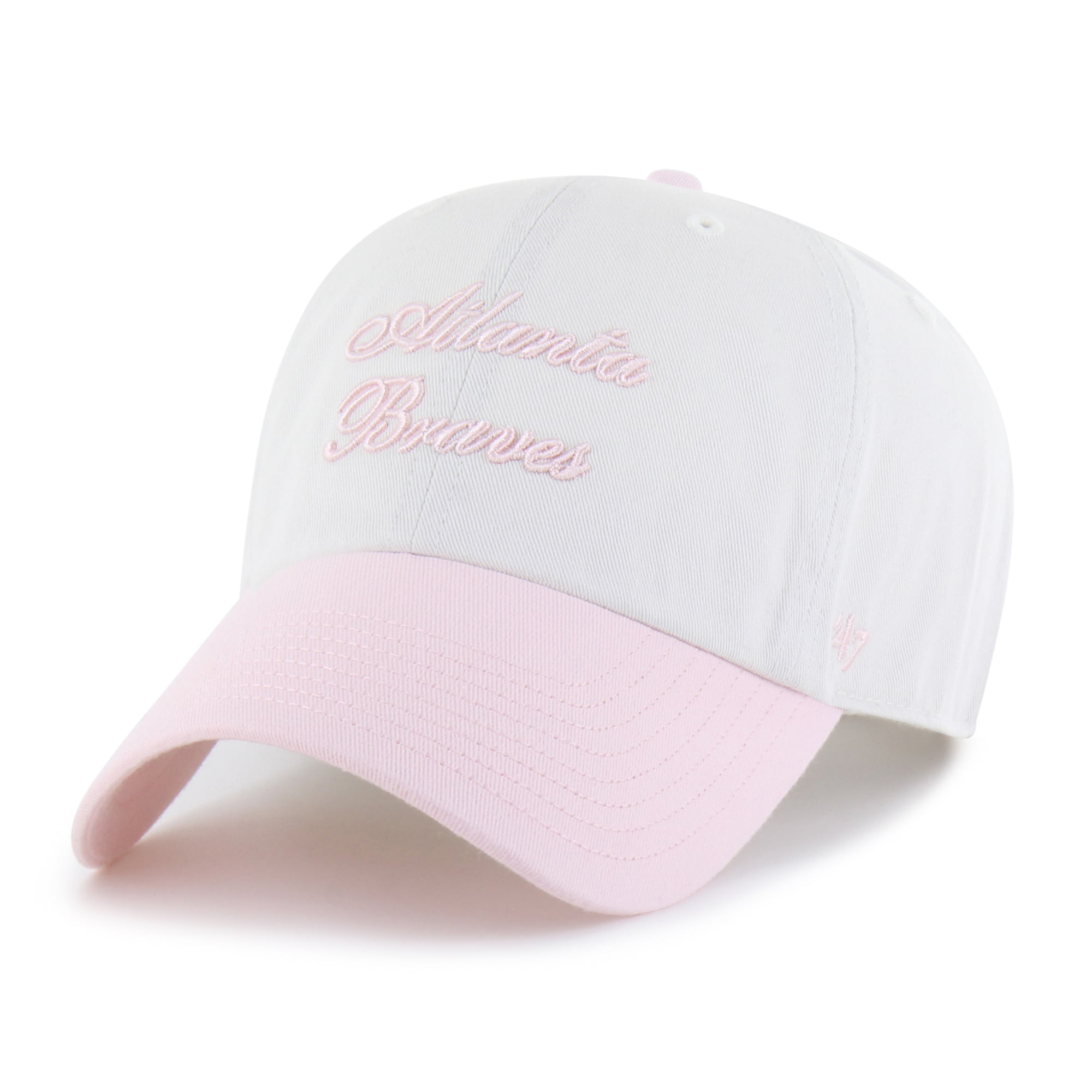 Casquette ajustable Atlanta Braves Gelato bicolore blanche/rose « 47 » pour femmes