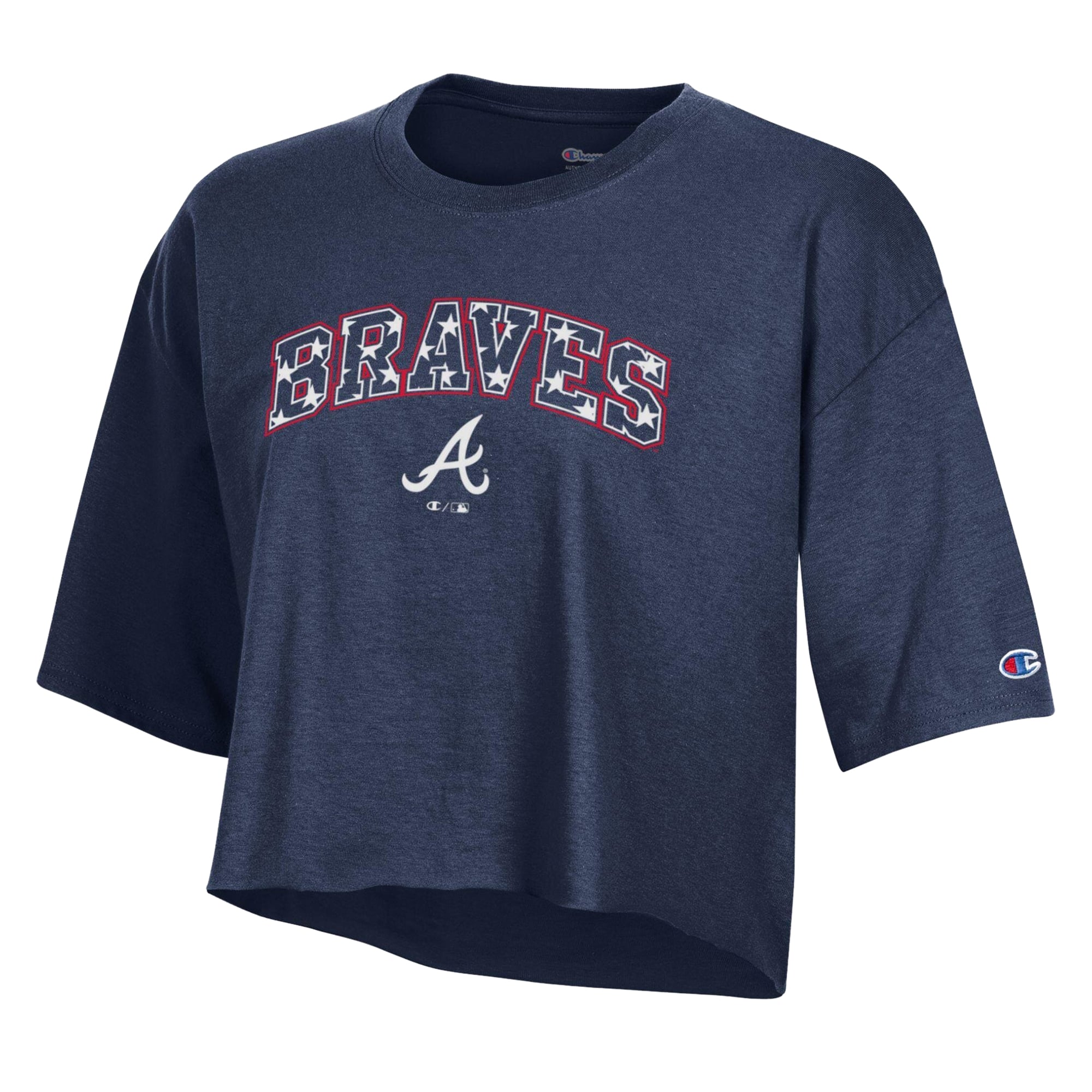 T-shirt court boyfriend bleu marine pour femme Champion Atlanta Braves
