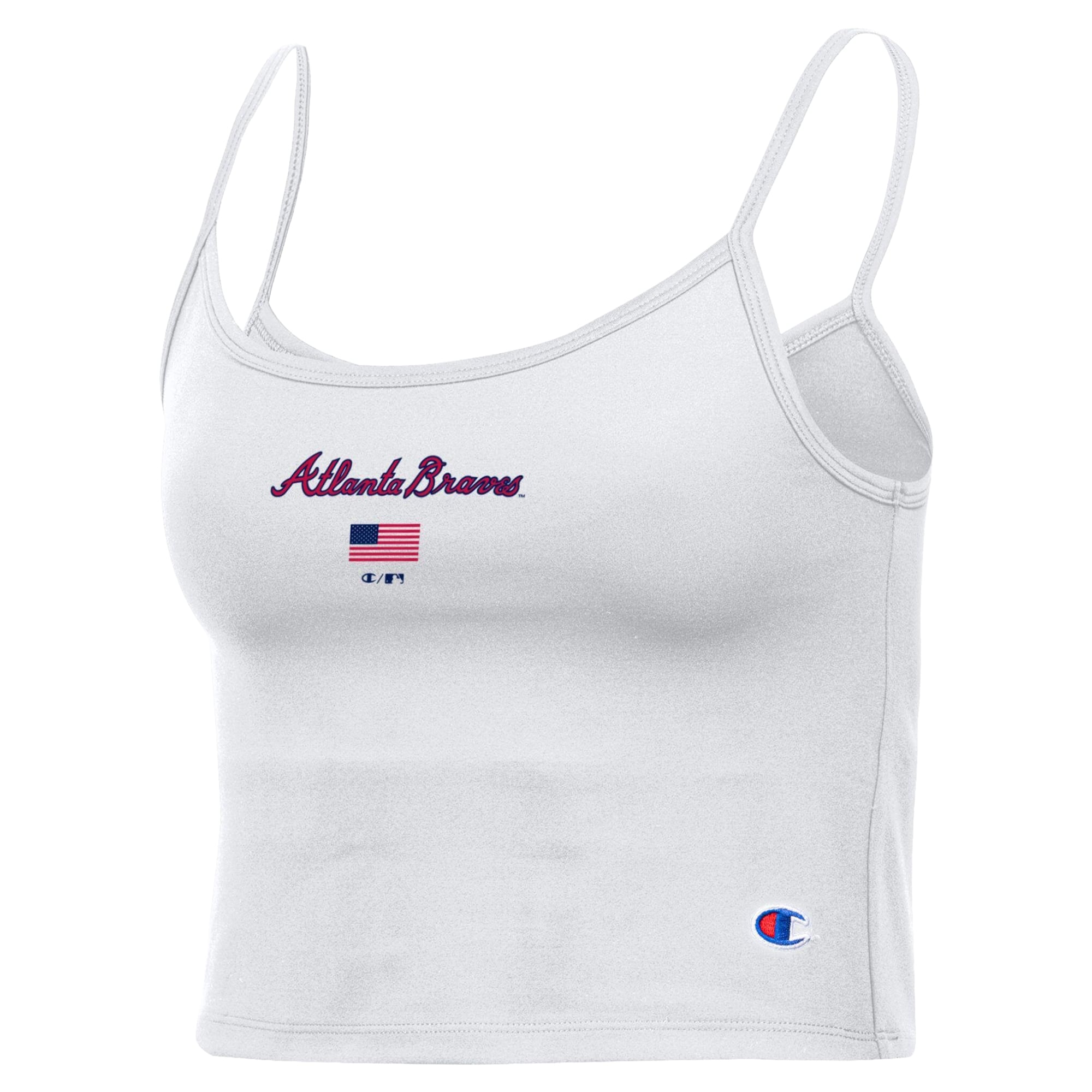 Women's Champion White Atlanta Braves America Scoop Tank Top