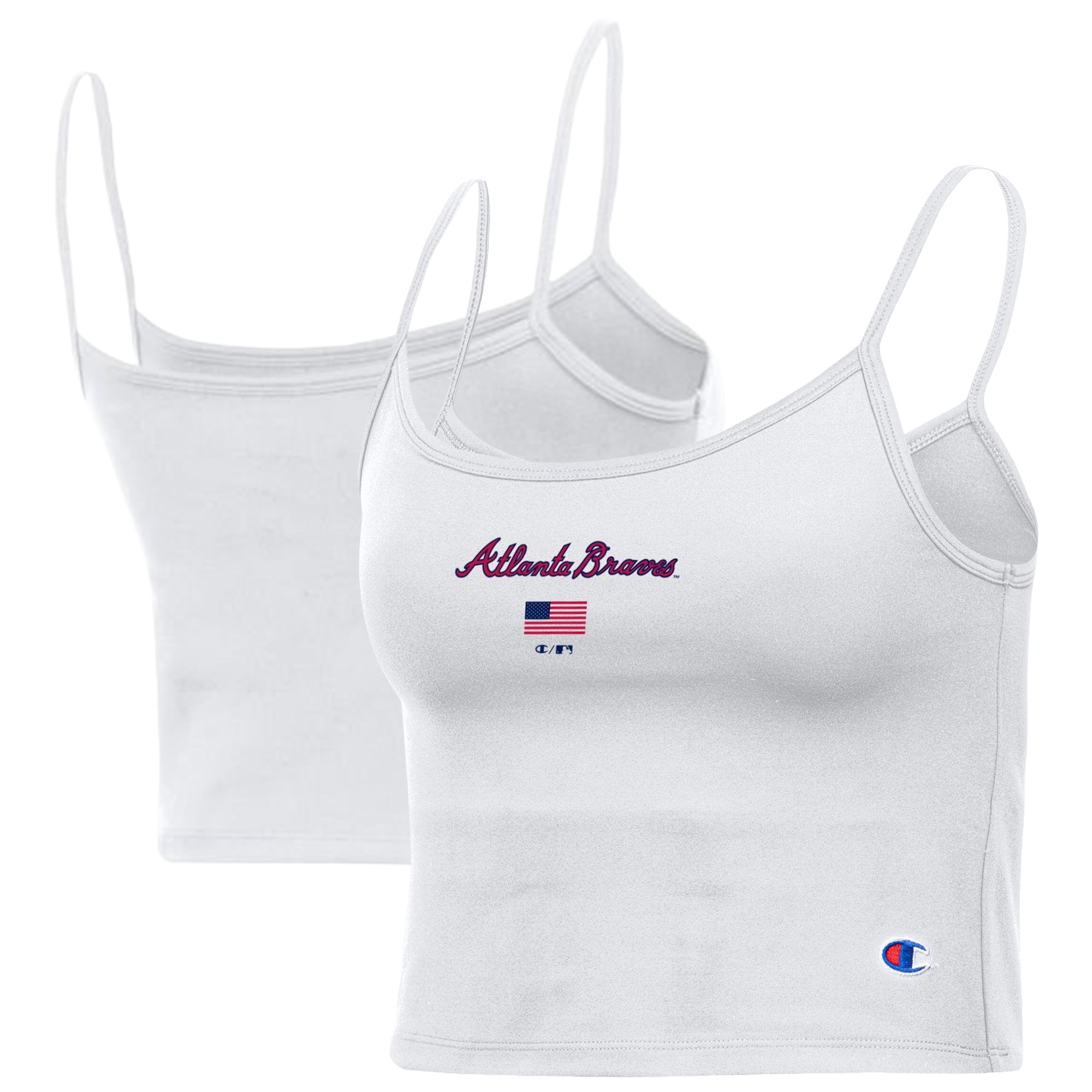 Women's Champion White Atlanta Braves America Scoop Tank Top