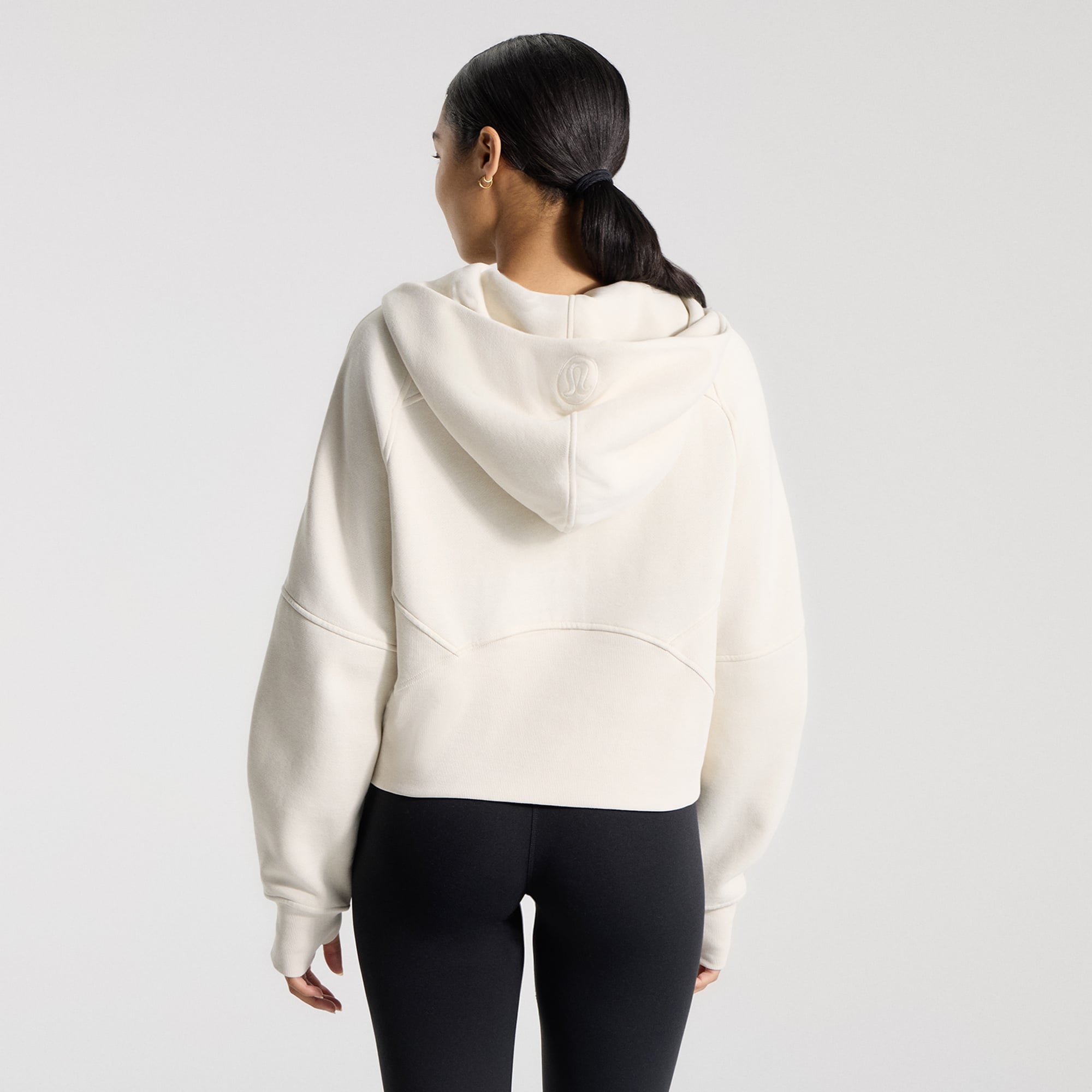 Sweat à capuche zippé oversize demi-hauteur lululemon Atlanta Braves couleur ivoire clair