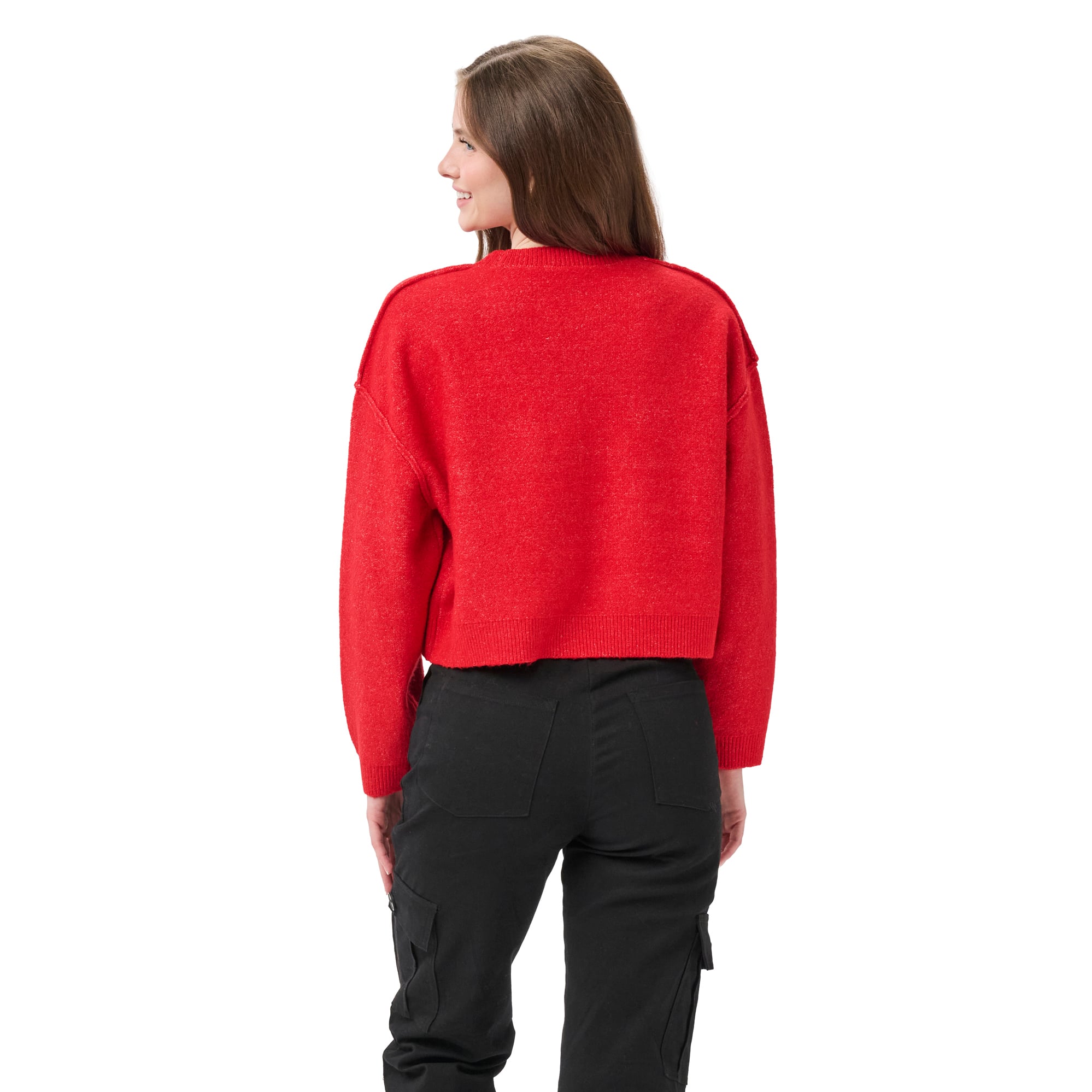 Pull Lusso rouge/crème Shelli Boxy pour femme, Atlanta Braves