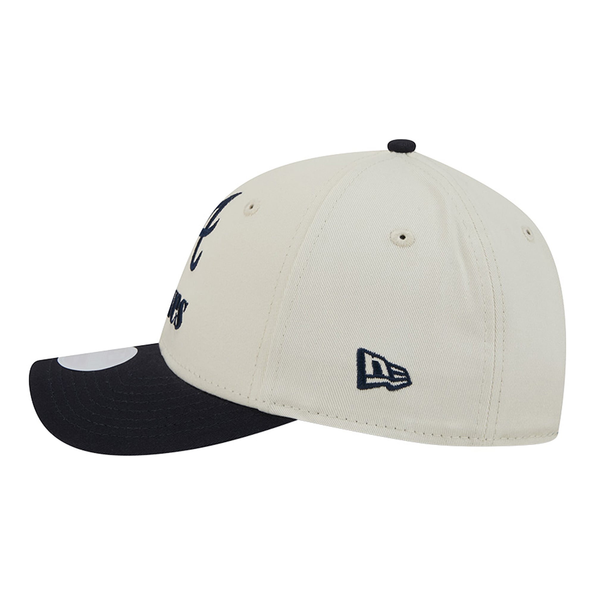 Women's New Era Cream/Navy Atlanta Braves Primary 9FORTY M-Crown Adjustable Hat