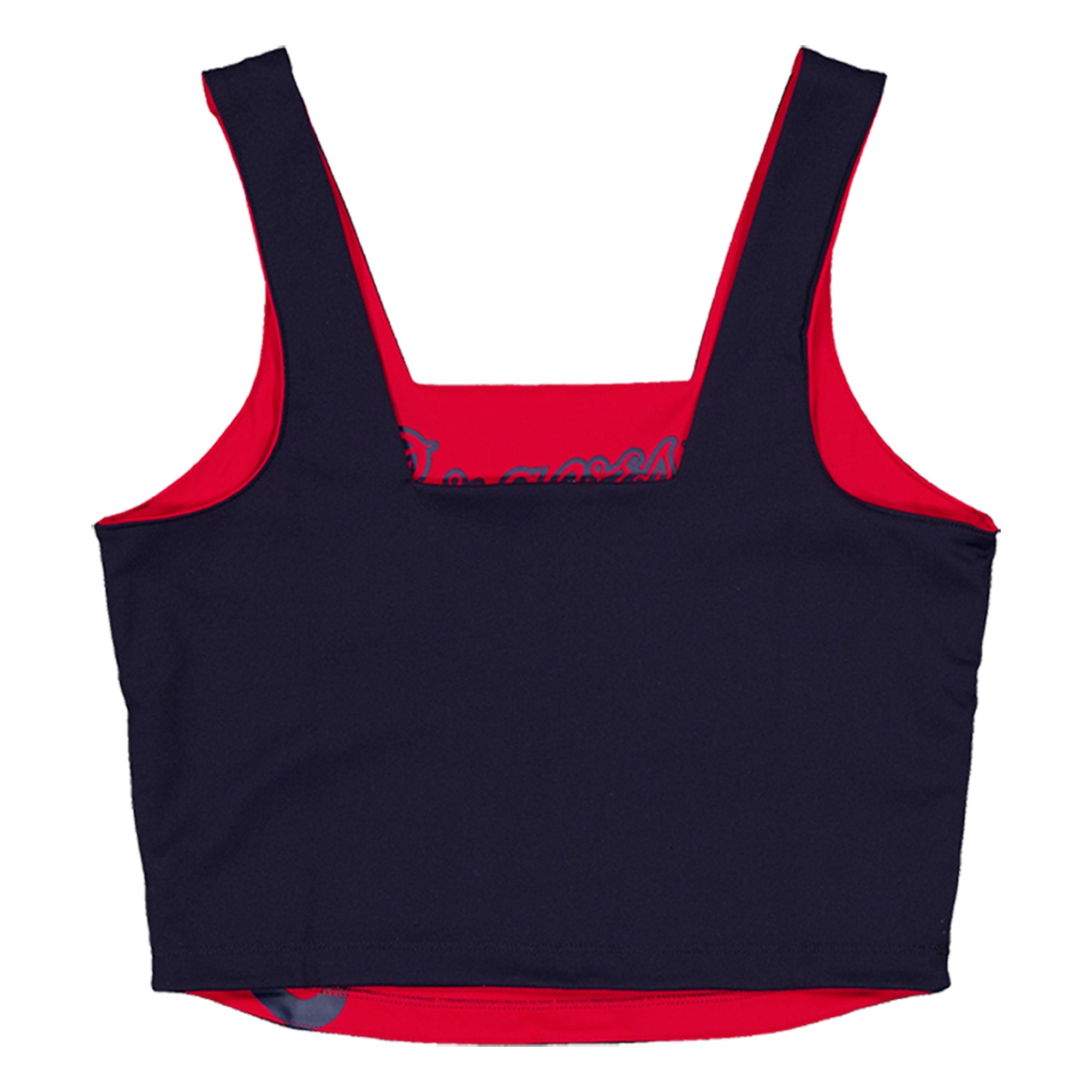 Women's New Era Navy Atlanta Braves Reversible Cropped Sport Classics Tank Top