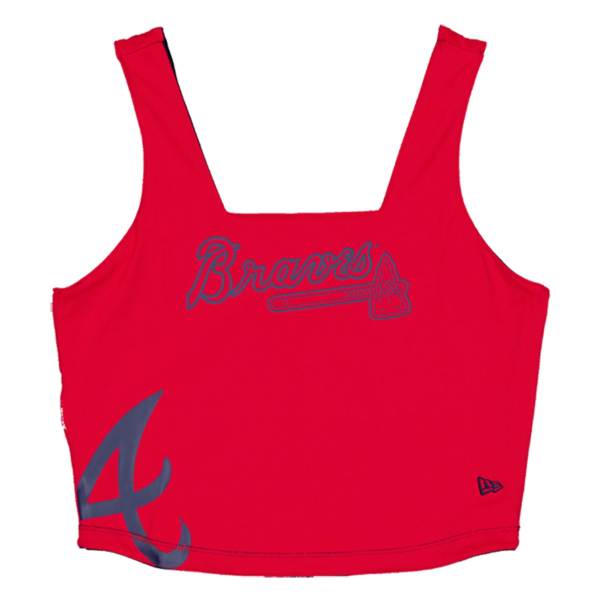 Women's New Era Navy Atlanta Braves Reversible Cropped Sport Classics Tank Top