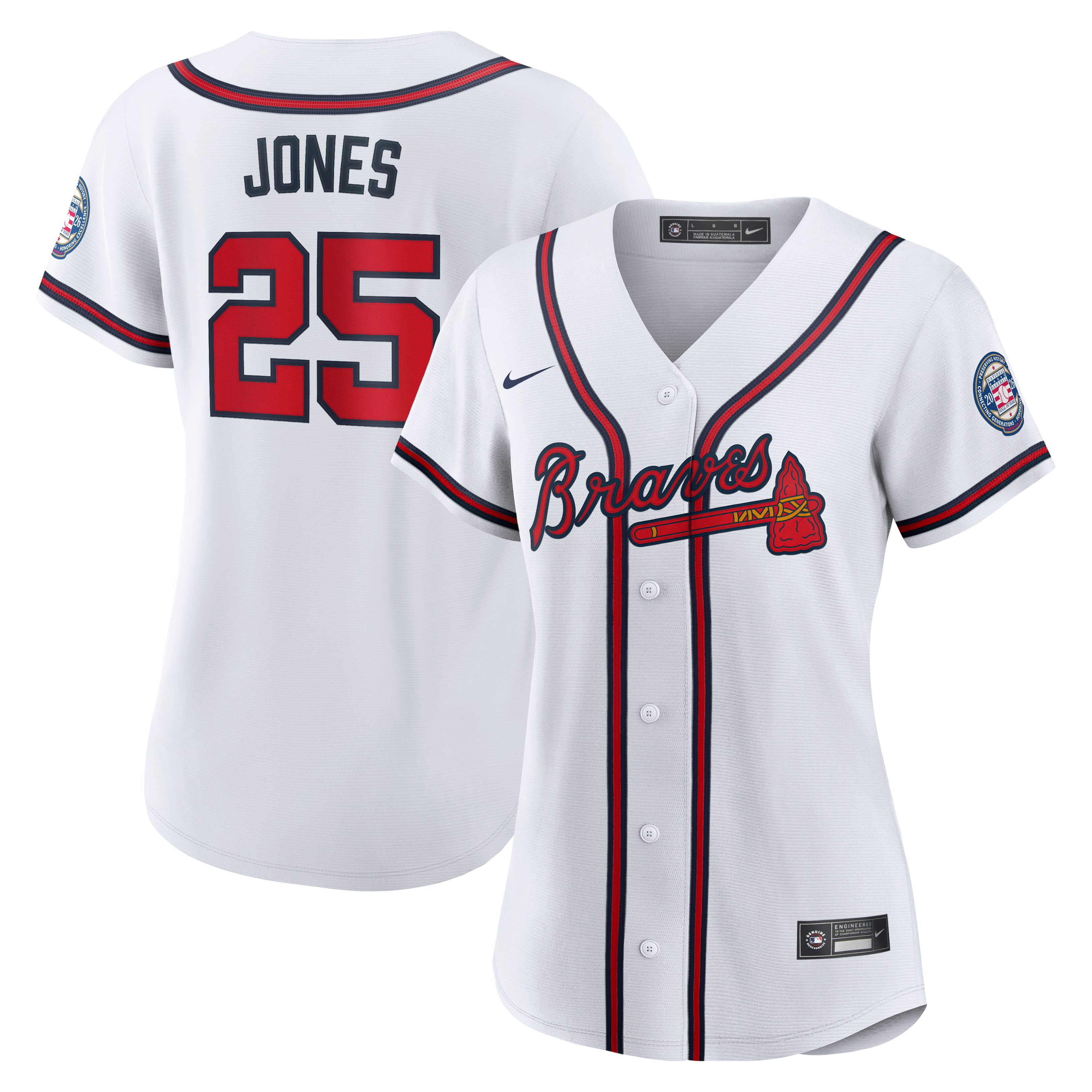 Maillot réplique Nike pour femme d'Andruw Jones, joueur retraité des Braves d'Atlanta, intronisé au Temple de la renommée du baseball en 2026