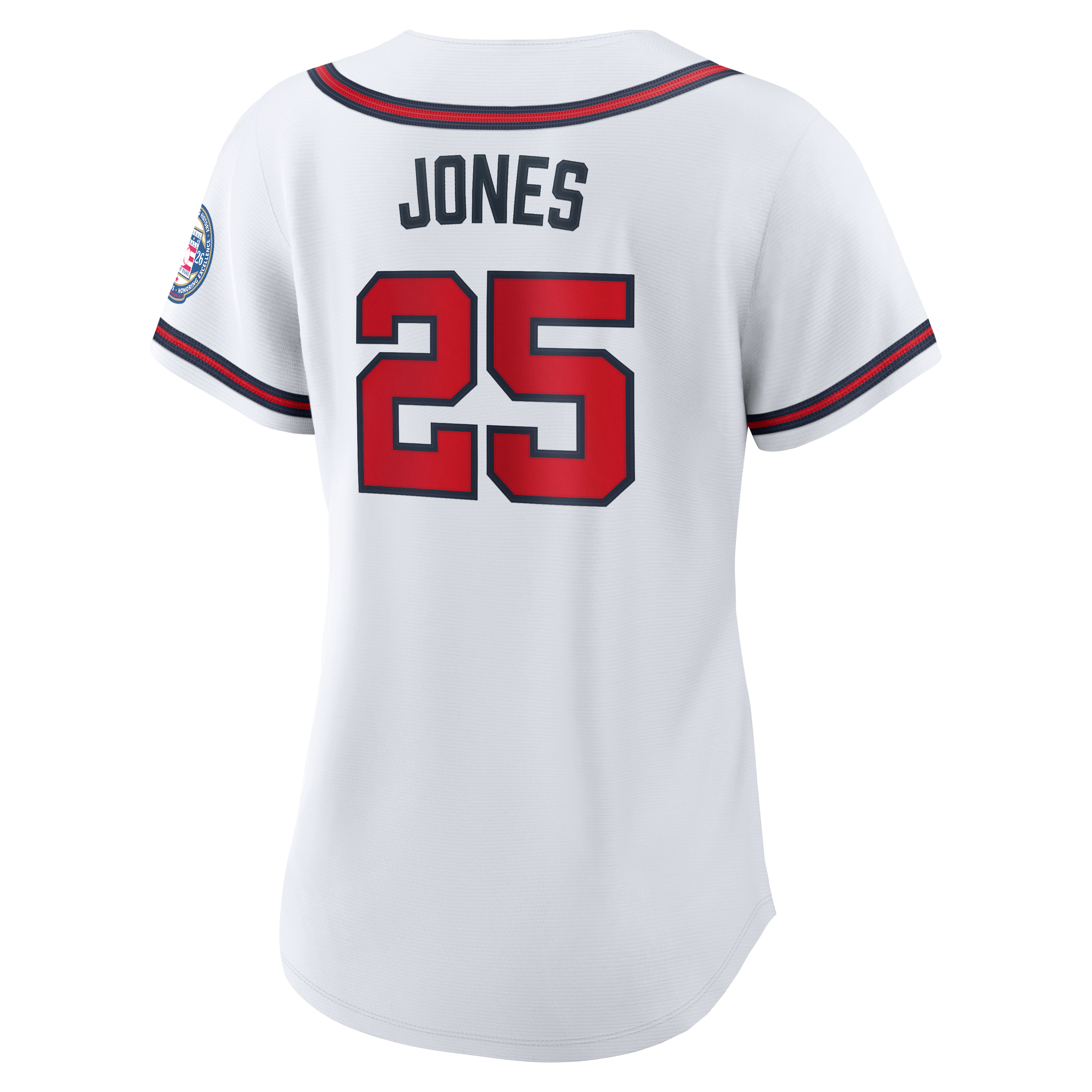 Maillot réplique Nike pour femme d'Andruw Jones, joueur retraité des Braves d'Atlanta, intronisé au Temple de la renommée du baseball en 2026