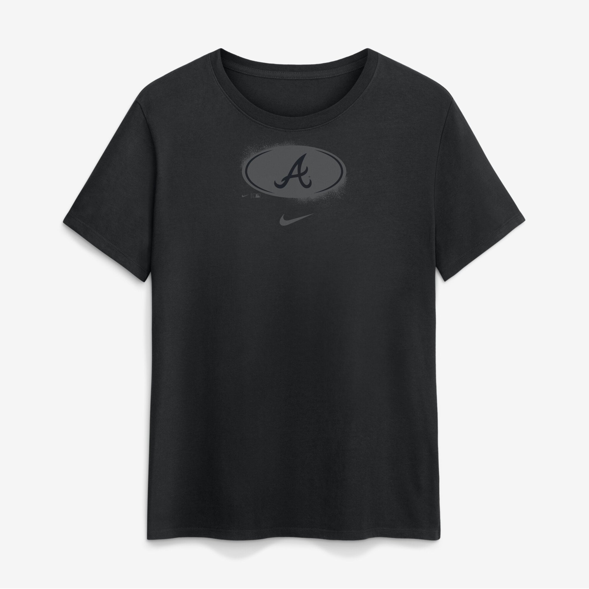 Women's Nike Black Atlanta Braves on Cotton T-Shirt
