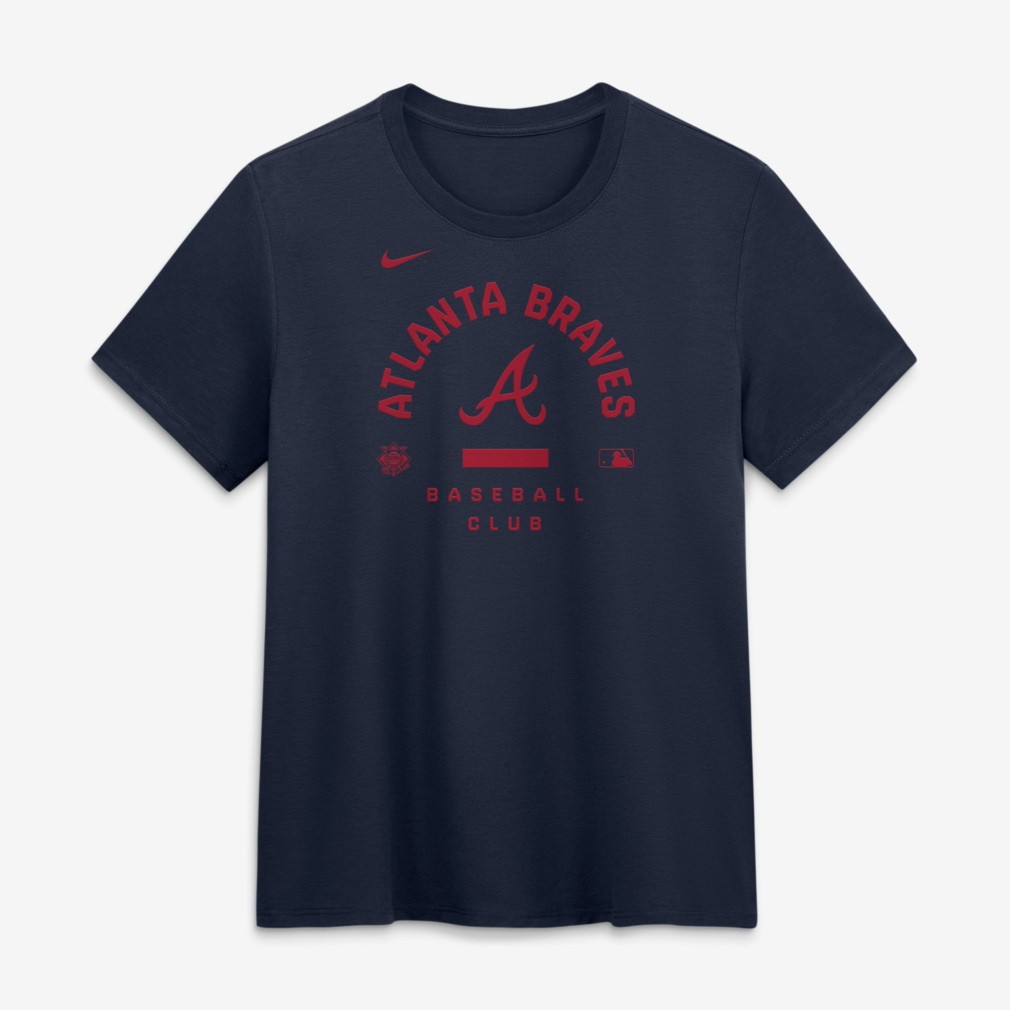 Women's Nike Navy Atlanta Braves Authentic Collection Early Work Tri-Blend Dri-FIT T-Shirt