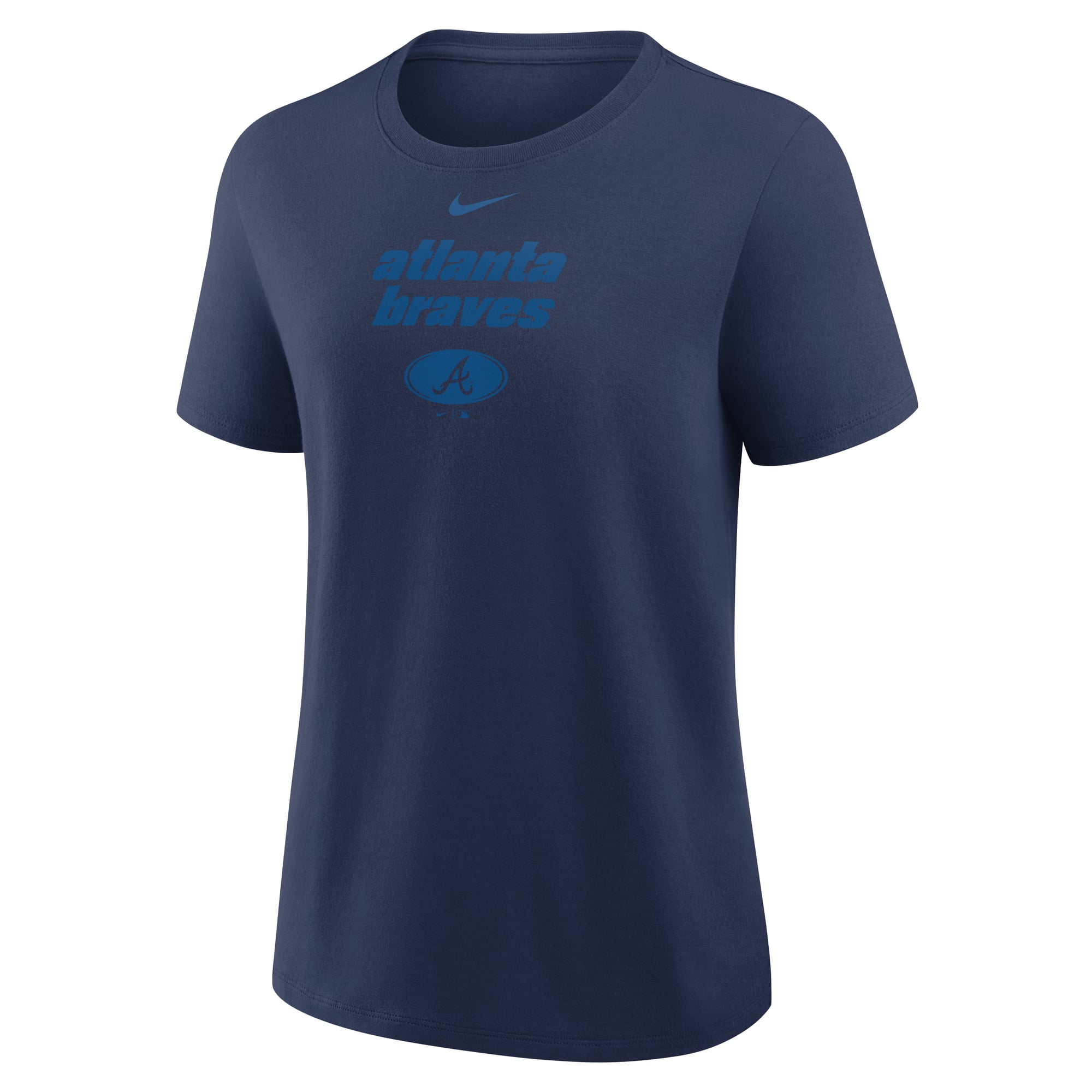 Women's Nike Navy Atlanta Braves Globe Logo T-Shirt