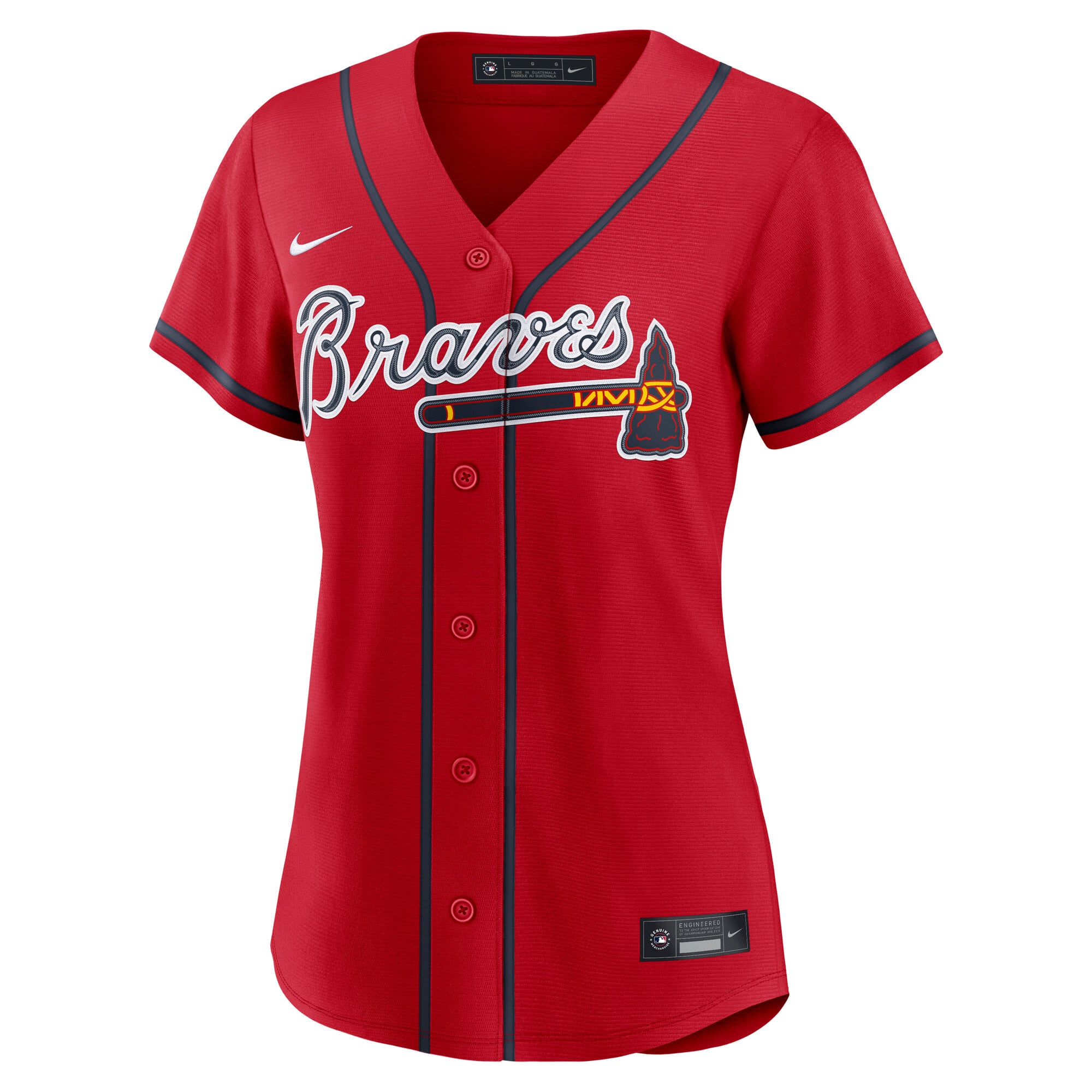 Maillot réplique alternatif Nike rouge des Braves d'Atlanta pour femmes