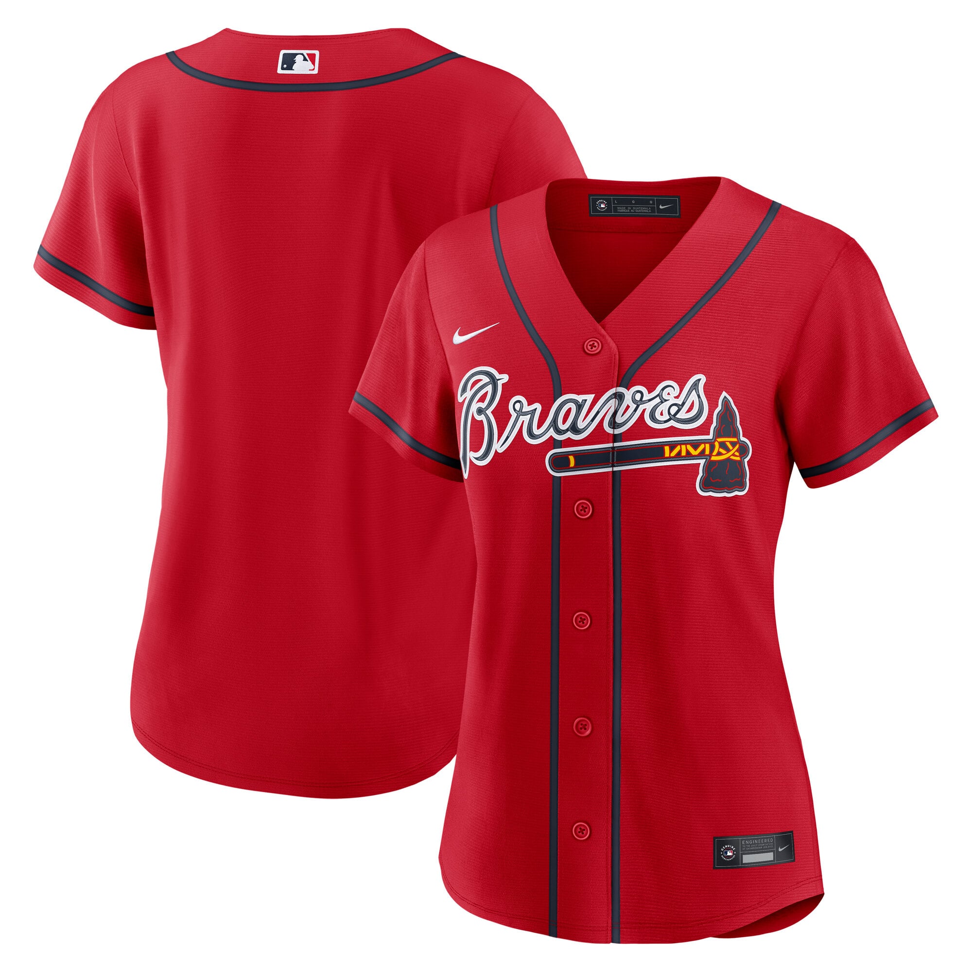 Maillot réplique alternatif Nike rouge des Braves d'Atlanta pour femmes