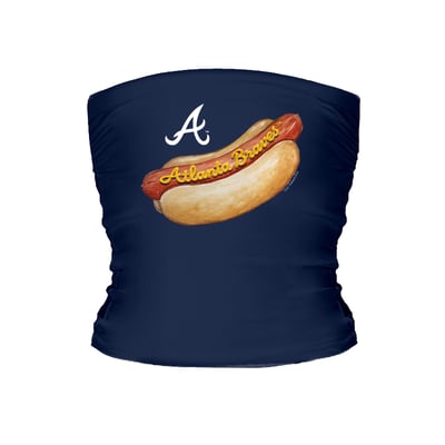 Atlanta Braves Tiny Turnip Women's Hot Dog Tube Top - Navy