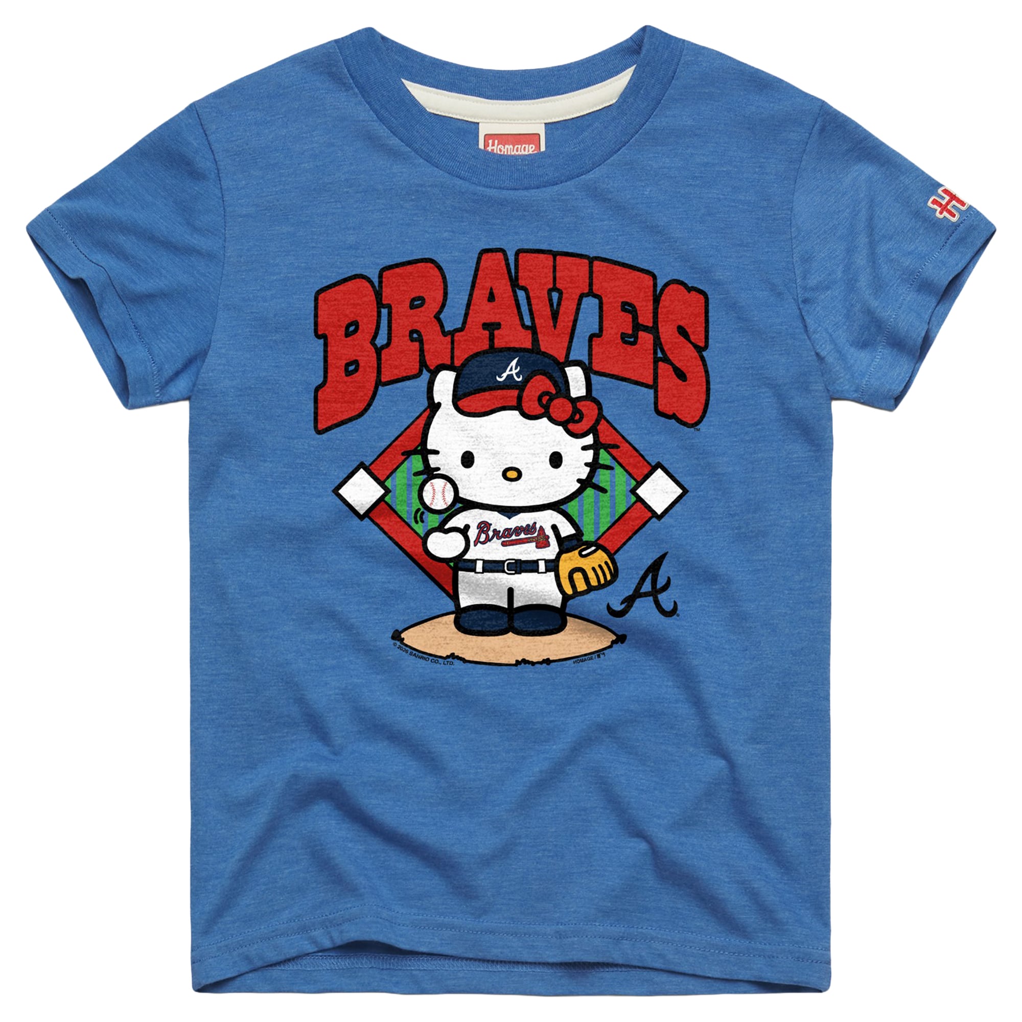 Youth Homage  Royal Atlanta Braves Hello Kitty x MLB Tri-Blend T-Shirt