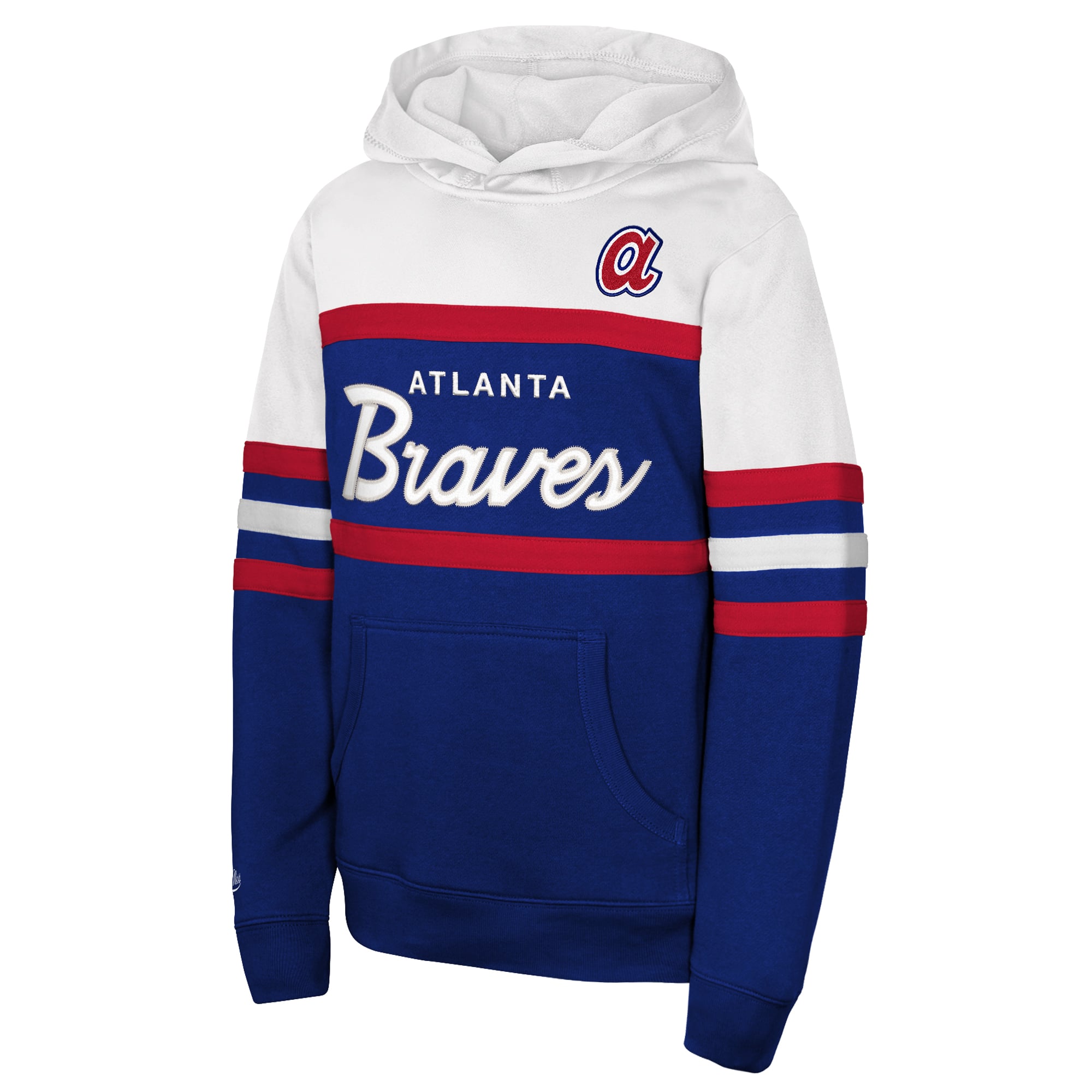 Sweat à capuche rétro Mitchell & Ness Royal Atlanta Braves pour jeunes