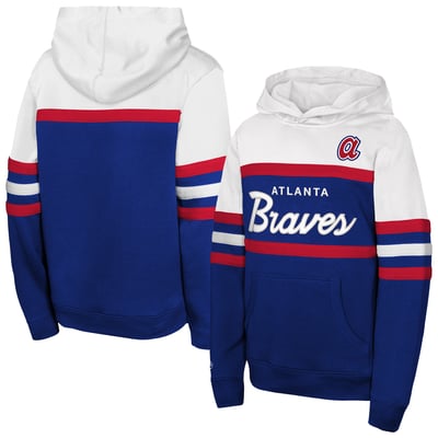  Atlanta Braves Mitchell & Ness Youth Throwback Head Coach Hoodie - Royal