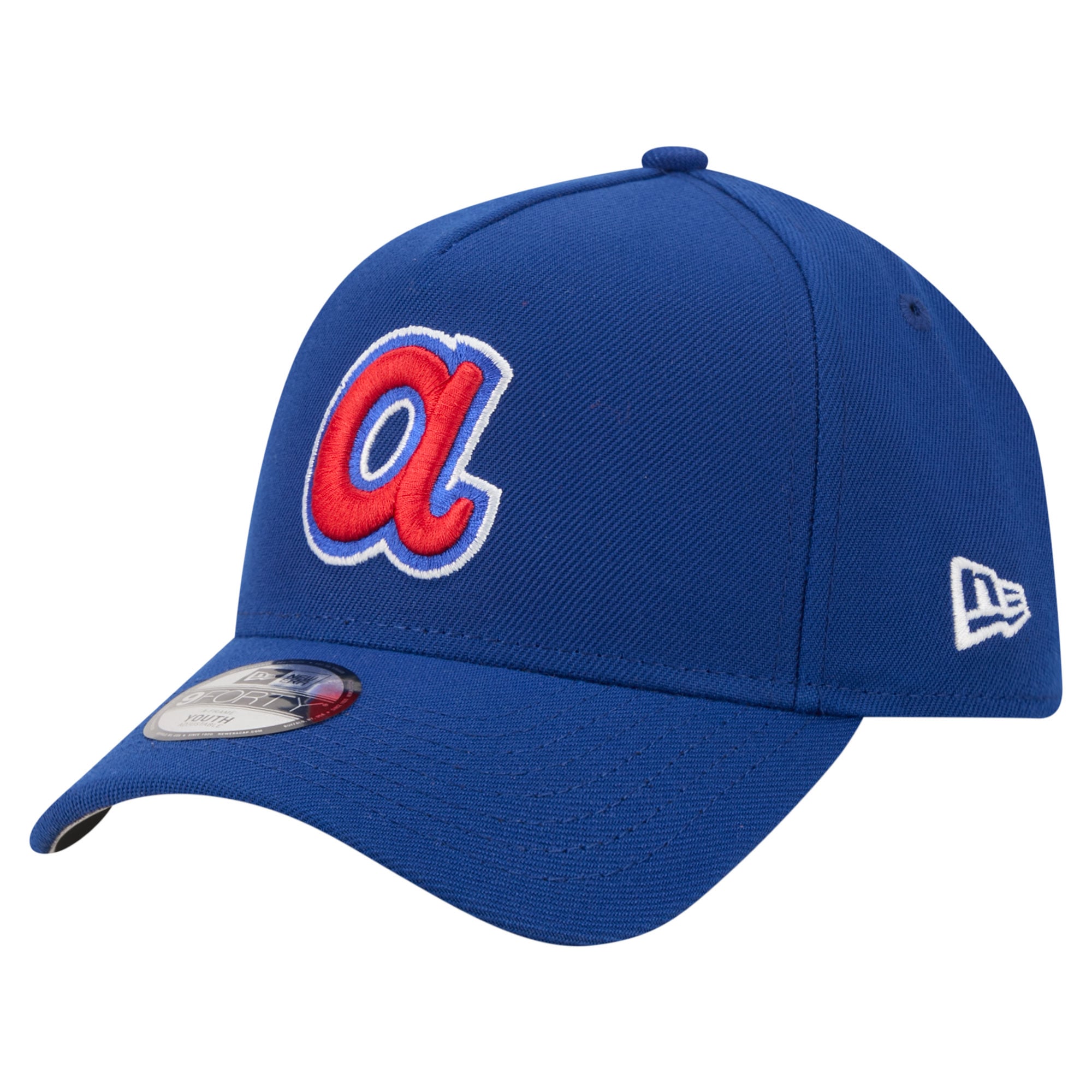 Casquette ajustable New Era Royal Atlanta Braves Cooperstown Logo 9FORTY pour jeunes