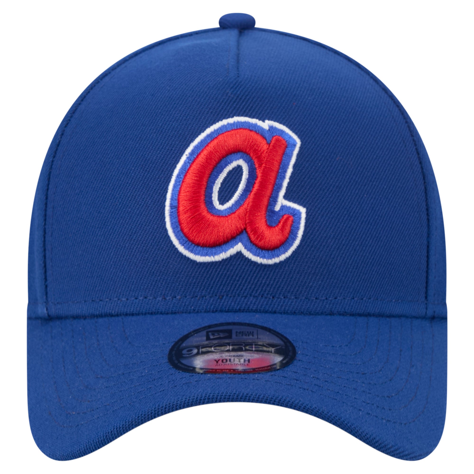 Casquette ajustable New Era Royal Atlanta Braves Cooperstown Logo 9FORTY pour jeunes