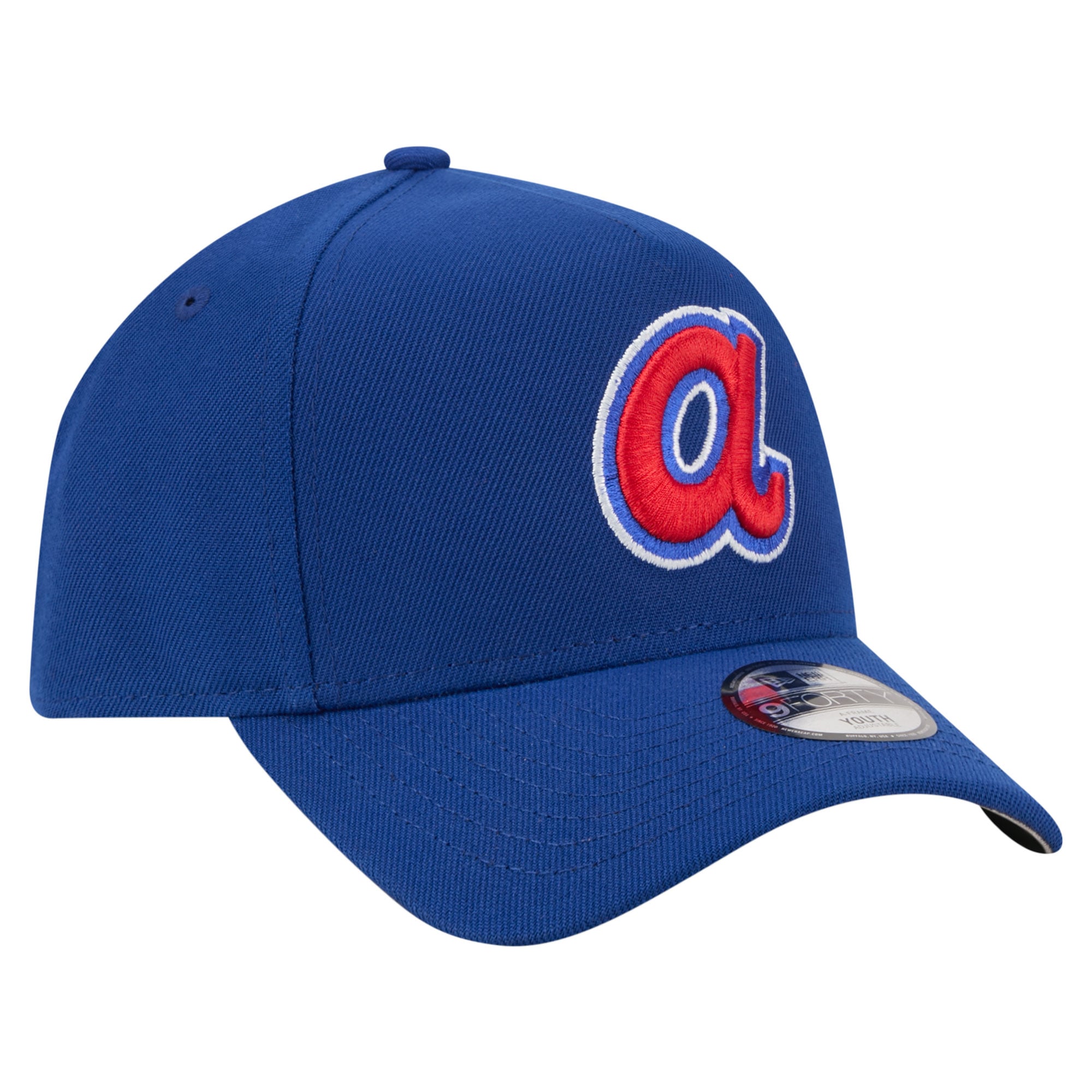 Casquette ajustable New Era Royal Atlanta Braves Cooperstown Logo 9FORTY pour jeunes