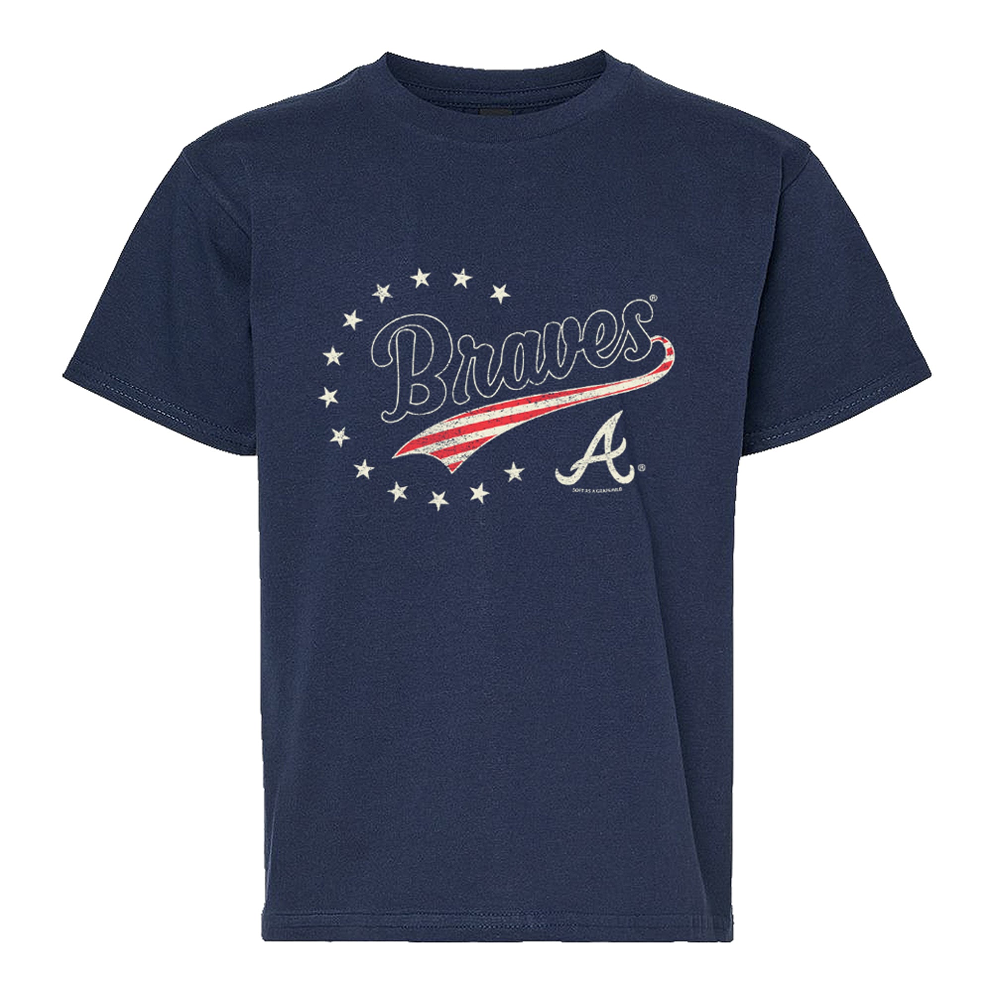 Youth Soft as a Grape Navy Atlanta Braves Americana T-Shirt
