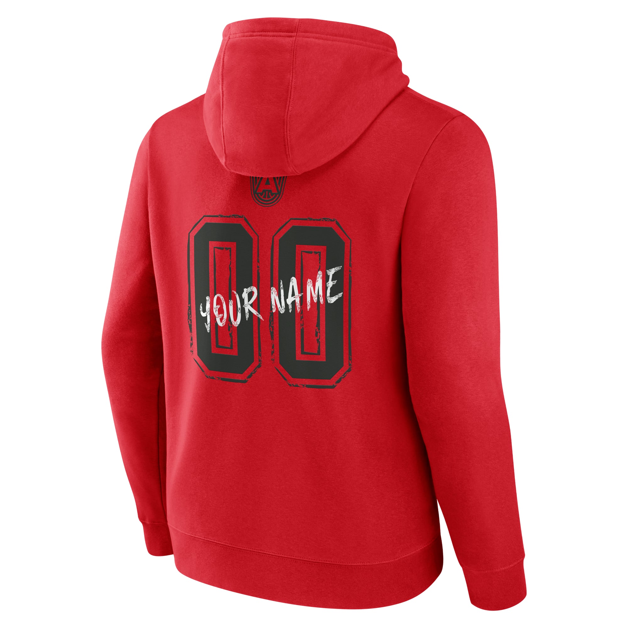 Sweat à capuche rouge Atlanta Dream Hustle pour homme, personnalisé avec nom et numéro.