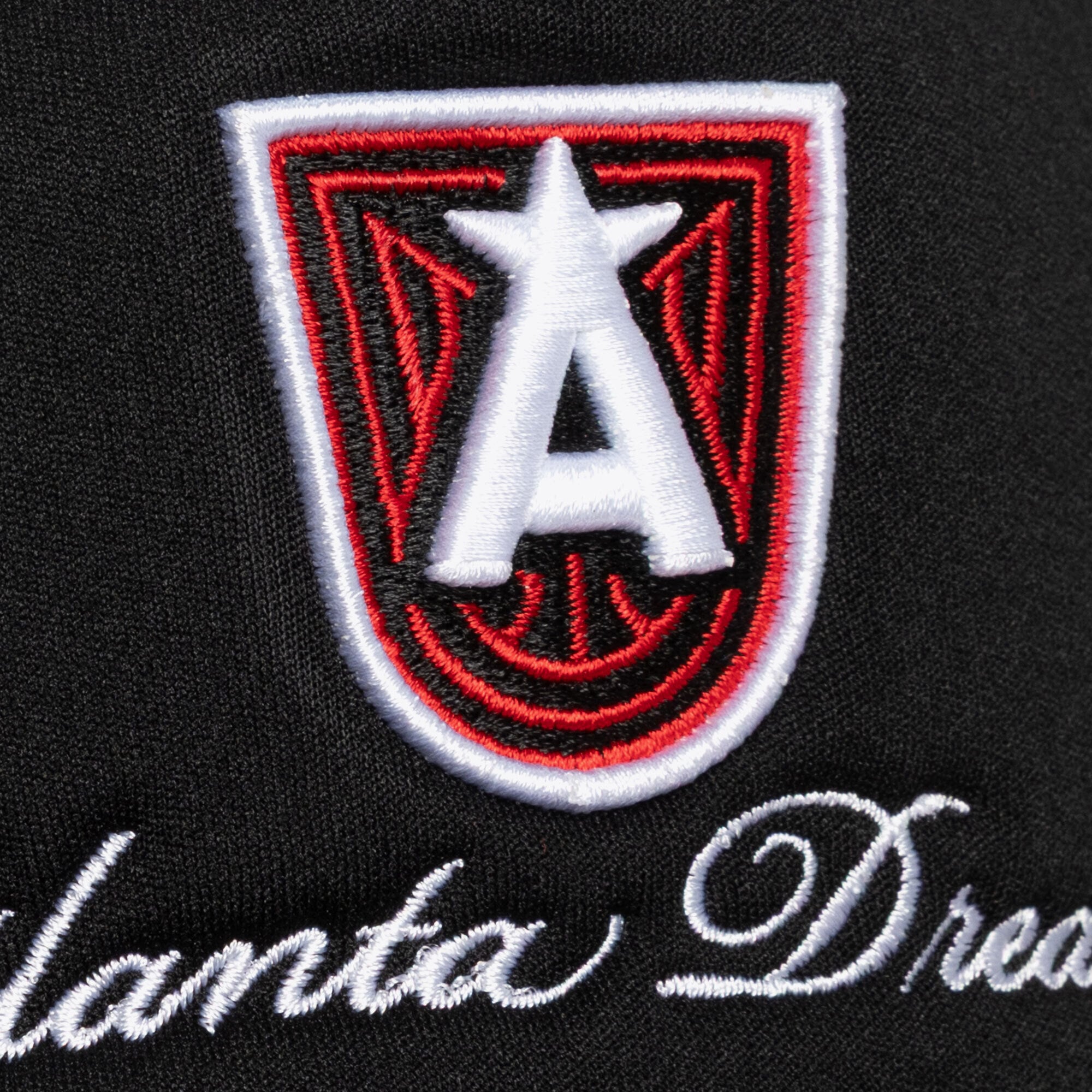 Unisex Mitchell & Ness Black Atlanta Dream Script Pro Pinch Adjustable Trucker Hat