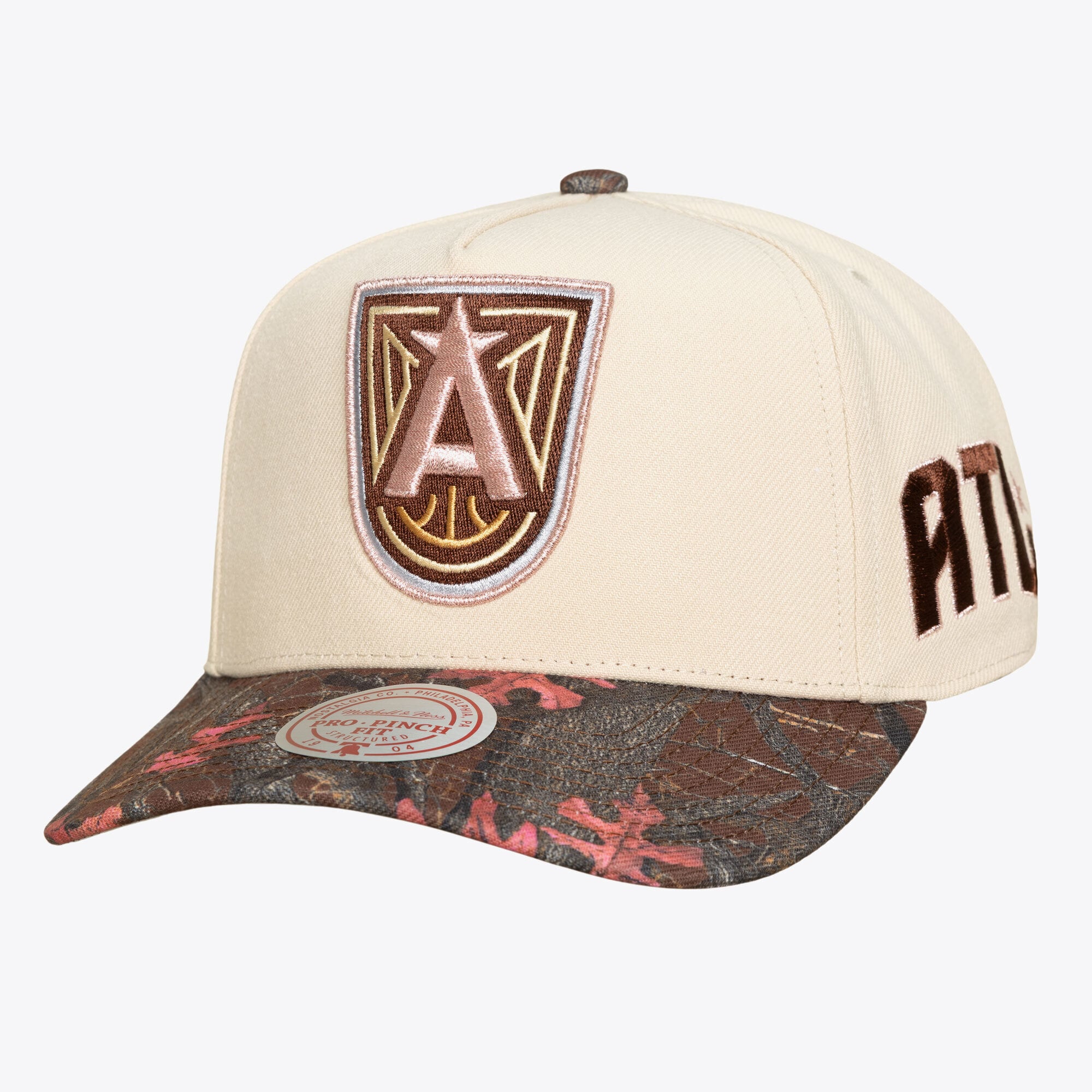 Unisex Mitchell & Ness Cream Atlanta Dream Pink Pro Snapback Hat